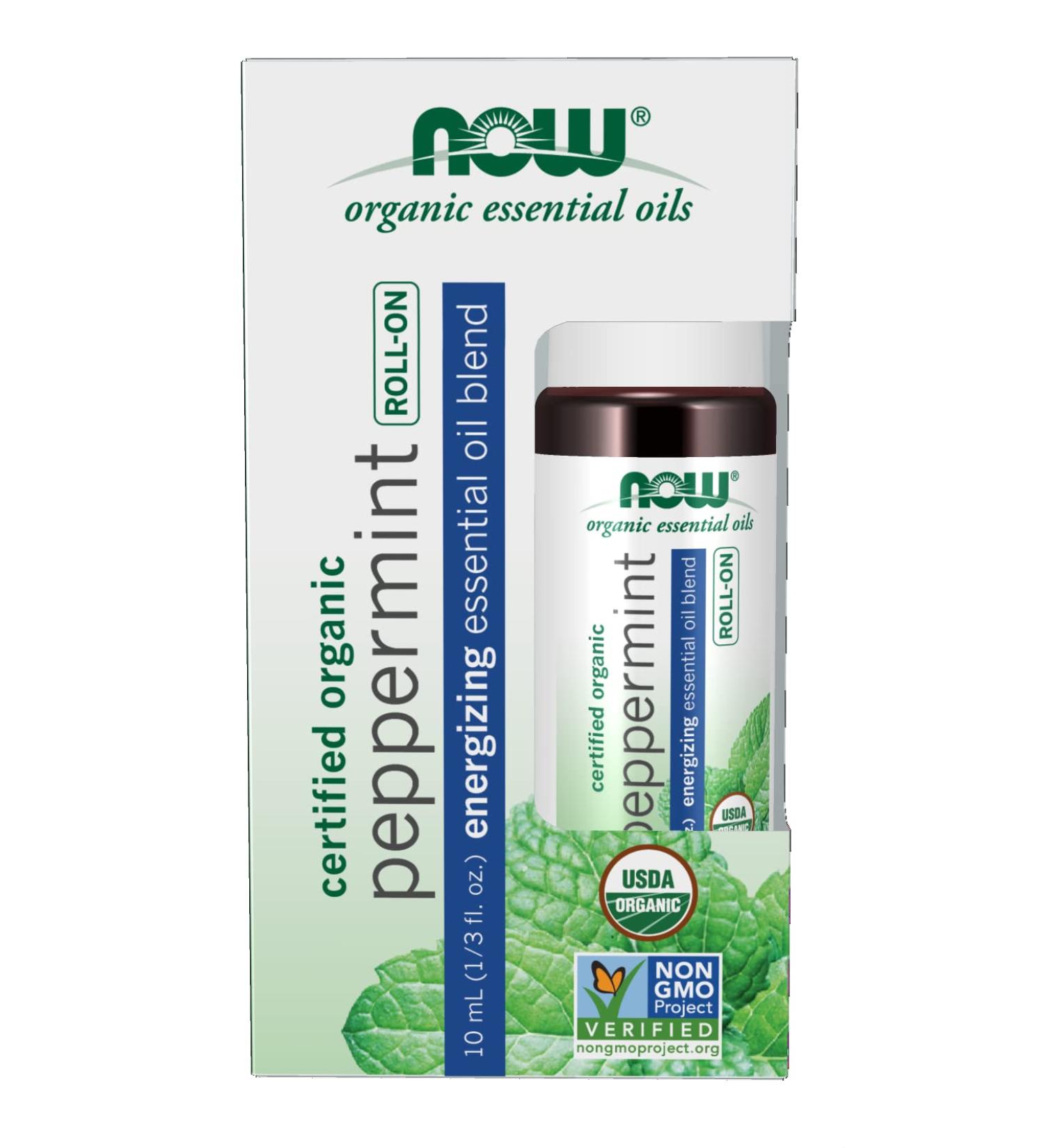 Now Foods Organic Peppermint Roll-On 13 fl oz - Refreshing Aromatherapy - Buy Online on GoSupps.com