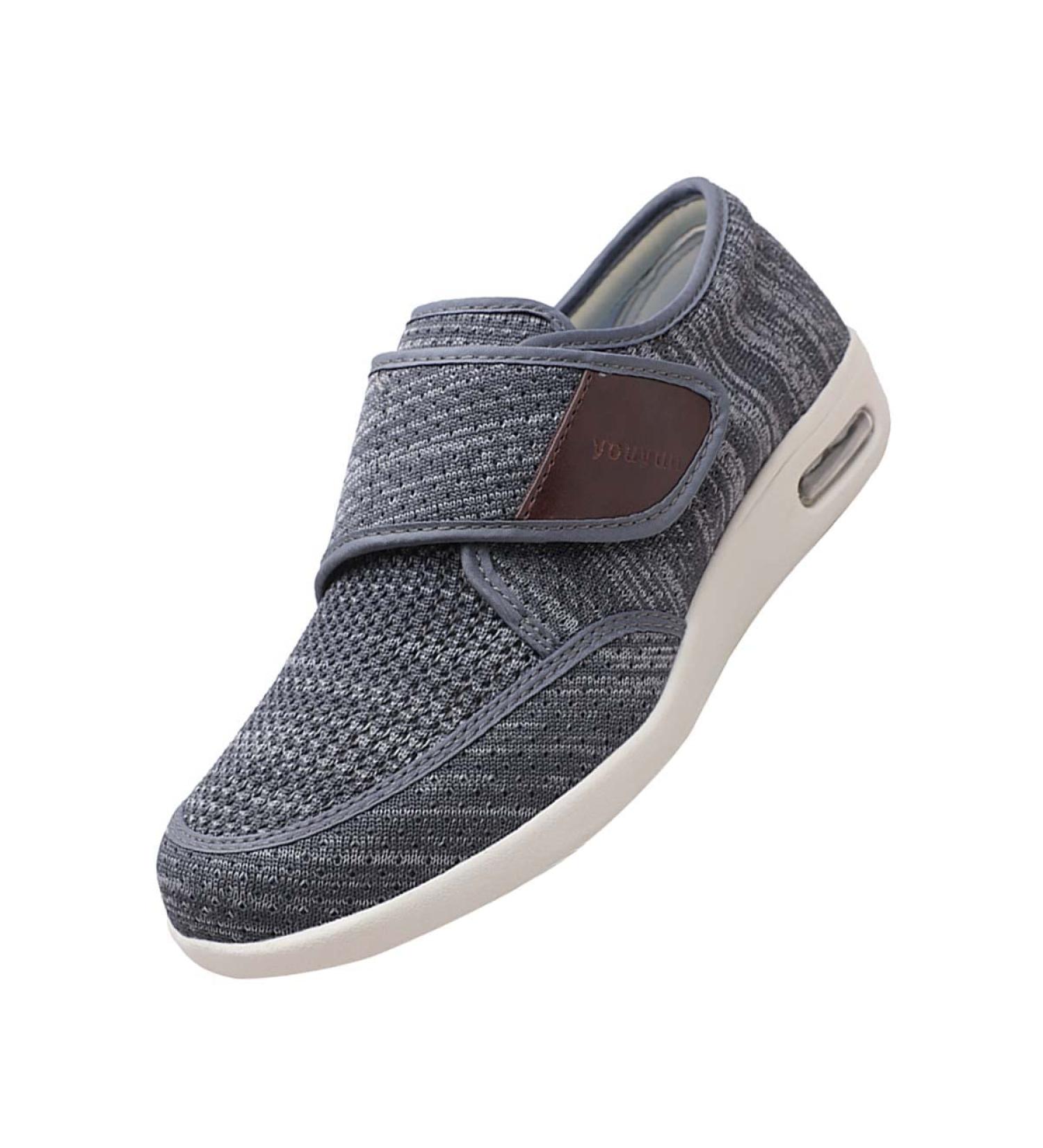 Adjustable Open Toe Diabetic Sandals for Tired Swollen Feet - Dark Grey, Size 8 - Buy Online on GoSupps.com