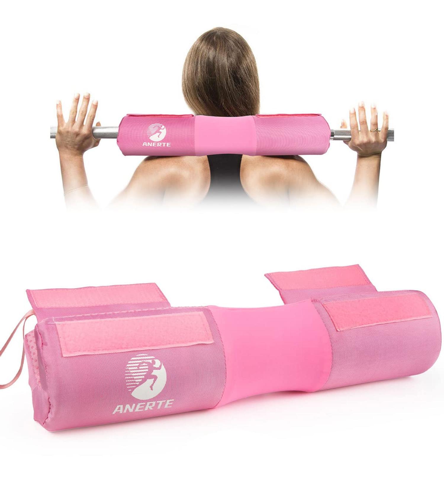 ANERTE Barbell Pad - Neck & Shoulder Protective Pad for Squats, Lunges, Hip Thrusts - Pink (Fits Standard/Olympic Bars) - Buy Online on GoSupps.com