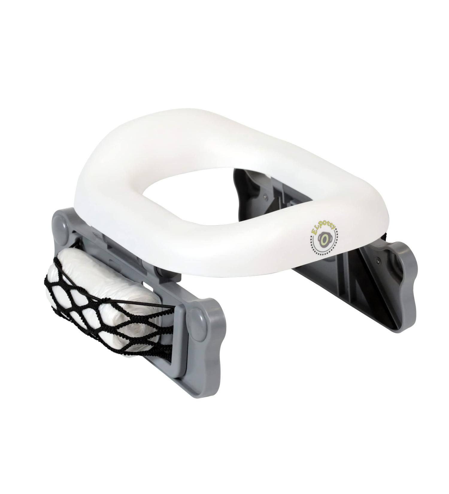 2-in-1 Travel Potty Seat with Compartment Pockets - Sturdy, Lightweight, and Realistic White Seat for Babies, Toddlers, and Kids - Buy Online on GoSupps.com