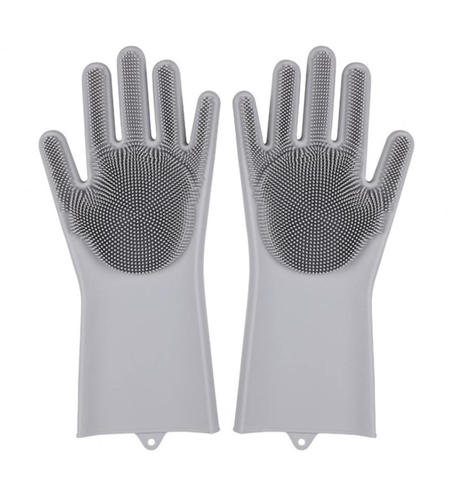 MBNVBNM Cleaning gloves Convenient Household Kitchen Scrubber Silica Gel Cleaning Gloves Dishwashing Gloves Household Heat Resistance (Color : Gray Size : Large) - Buy Online on GoSupps.com