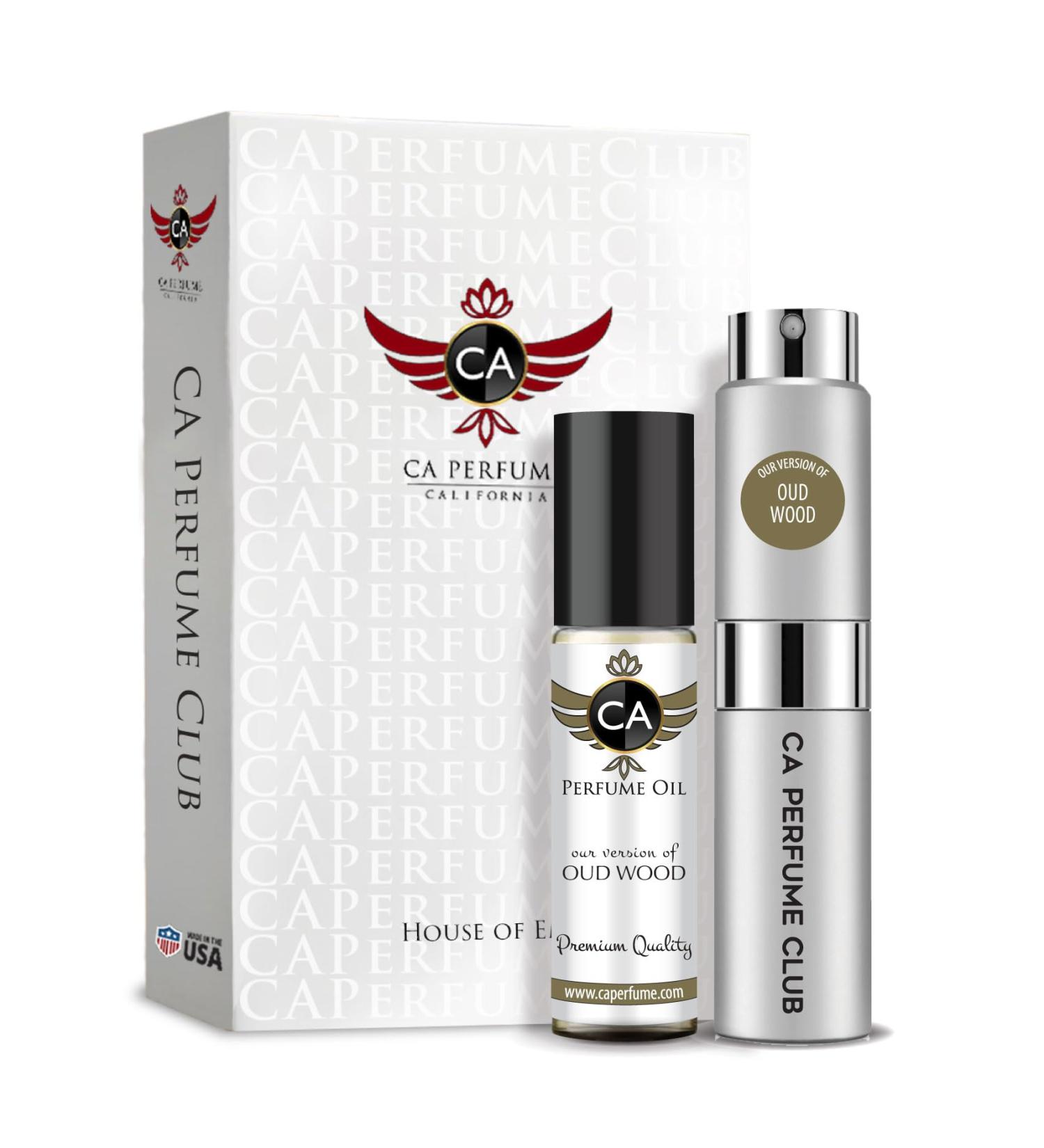 CA Perfume Duo Impression of Oud Wood For Men Eau de Parfum Refillable Atomizer Sprayer + Fragrance Body Oil Travel Size Roll-On Bottle 0.27 Fl Oz+0.33 Fl Oz - Buy Online on GoSupps.com