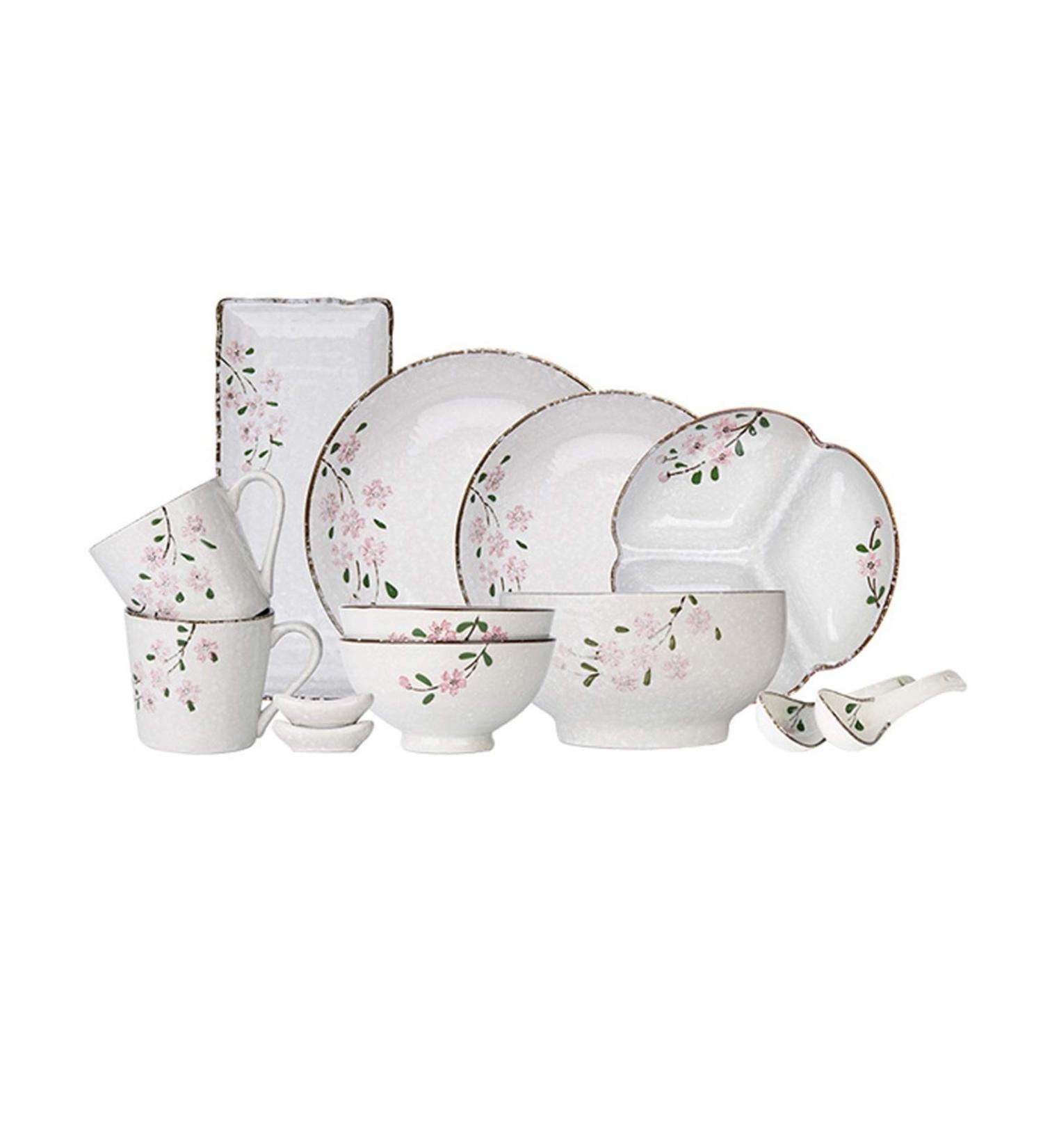 Dinner Plates Ceramic Dinner Plate Sets 13-Piece Kitchen Dinnerware Set Service for 2 Hand-Painted Cherry Blossom Premium Quality Porcelain Plates Set Plates Kitchenware - Buy Online on GoSupps.com