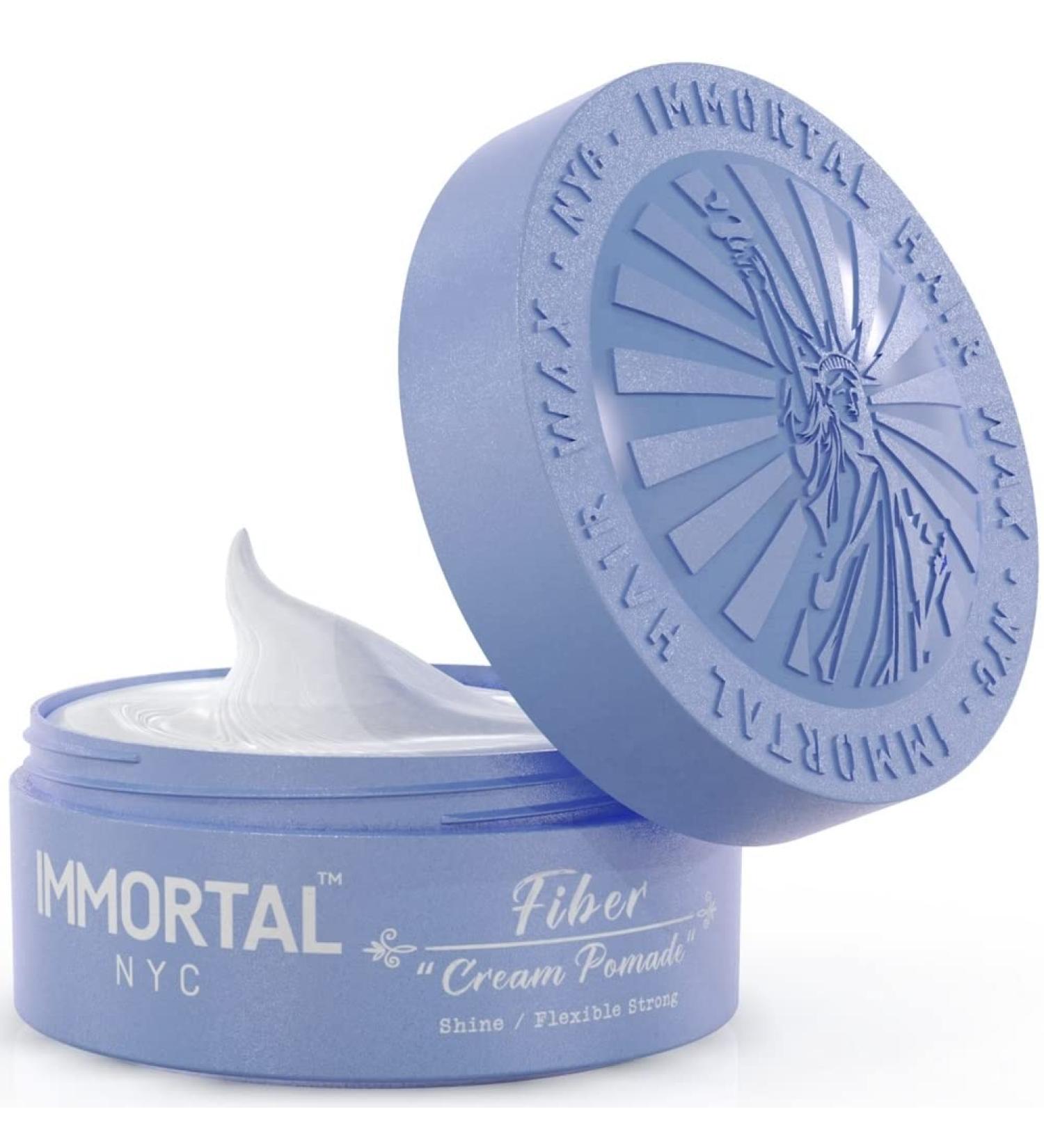 Immortal NYC Flexible Strong Hold Fiber Pomade - Natural Men's Water Based Hair Styling Balm - Buy Online on GoSupps.com