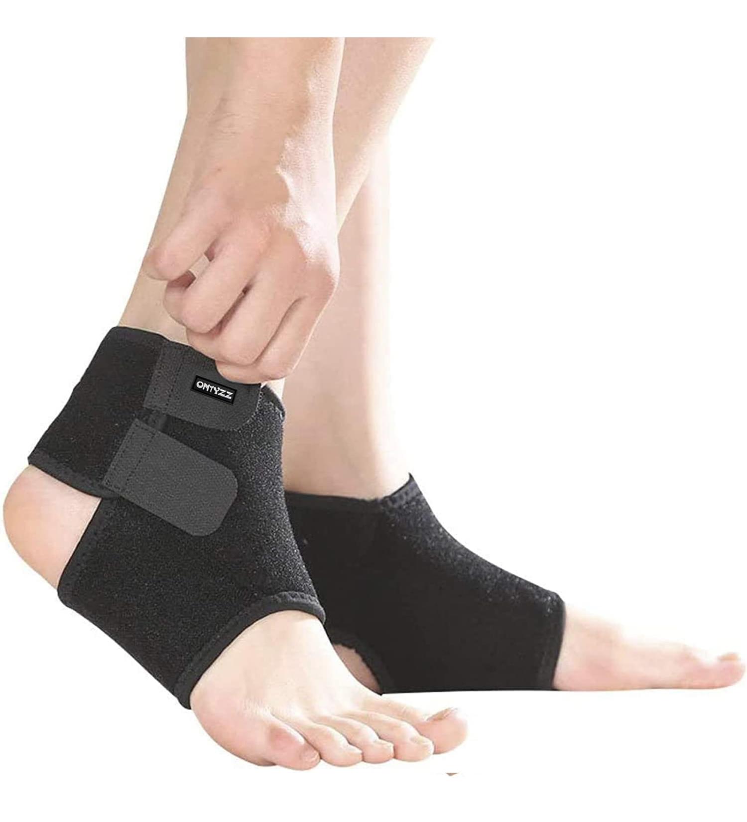 Ontyzz Adjustable Ankle Bandage for Children - Elastic Support for Football Basketball Cycling Running & Dancing - 1 Pair Black - Buy Online on GoSupps.com
