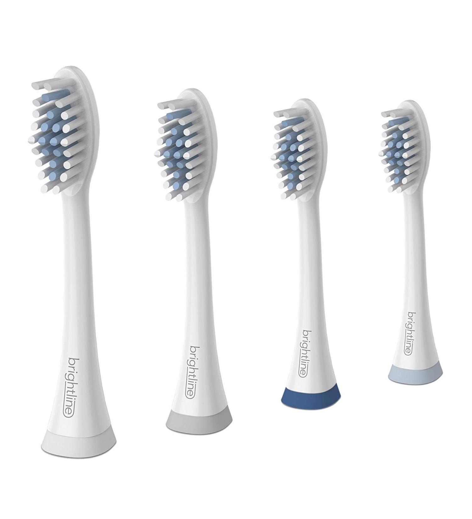 Brightline 86750 Replacement Brush Heads for 86700 Sonic Toothbrush - 4 Count, Compatible with Adjustable Intensity - Pack of 1 - Buy Online on GoSupps.com