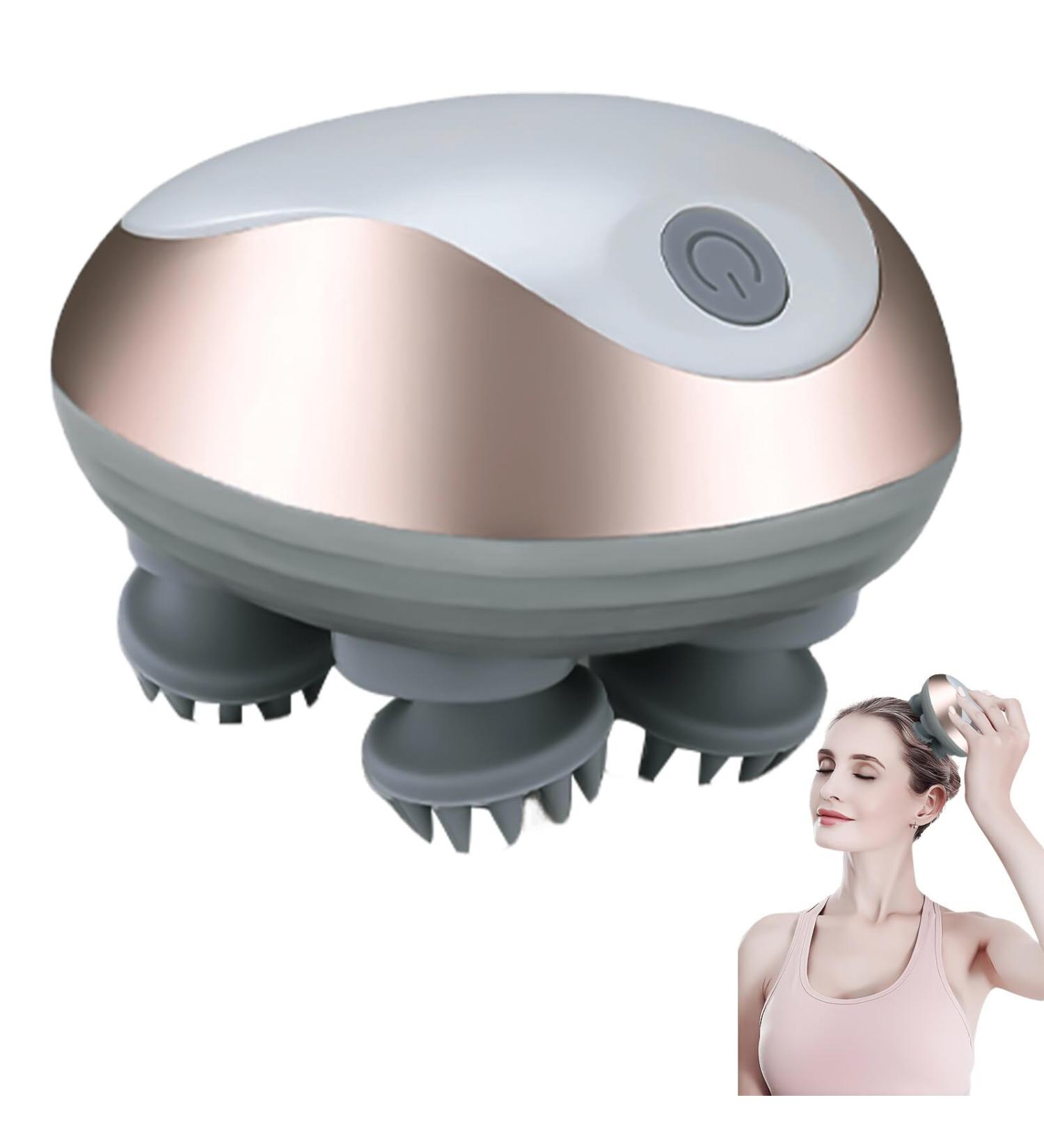 Wireless IPX7 Waterproof Electric Head Massager | 4 Heads & 3 Modes for Ultimate Relaxation | Scalp Massage Device for Full Body Ease - Buy Online on GoSupps.com