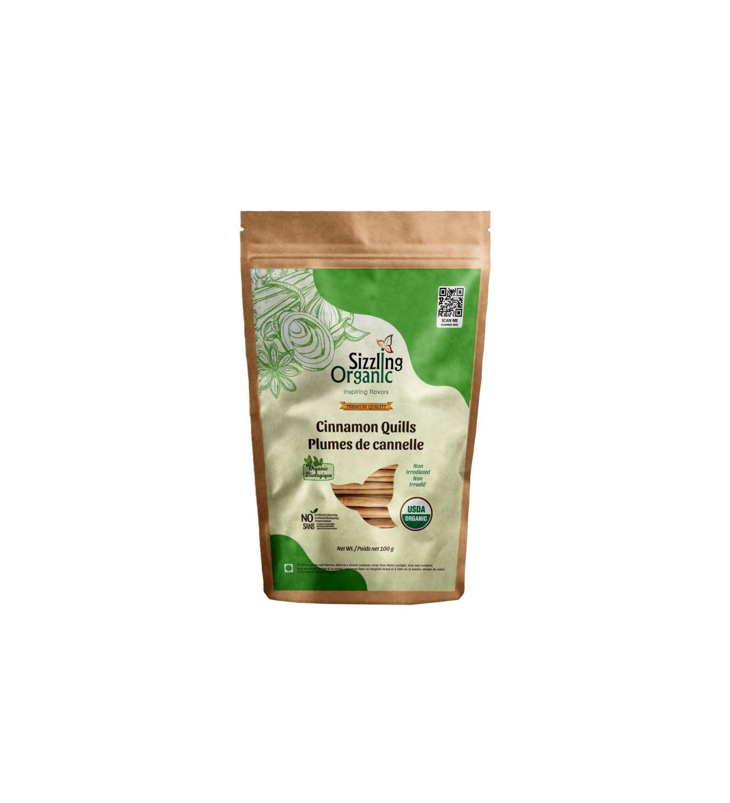 Sizzling Organic Ceylon Cinnamon Sticks Premium True Cinnamon with USDA Certification Non-Irradiated 100g