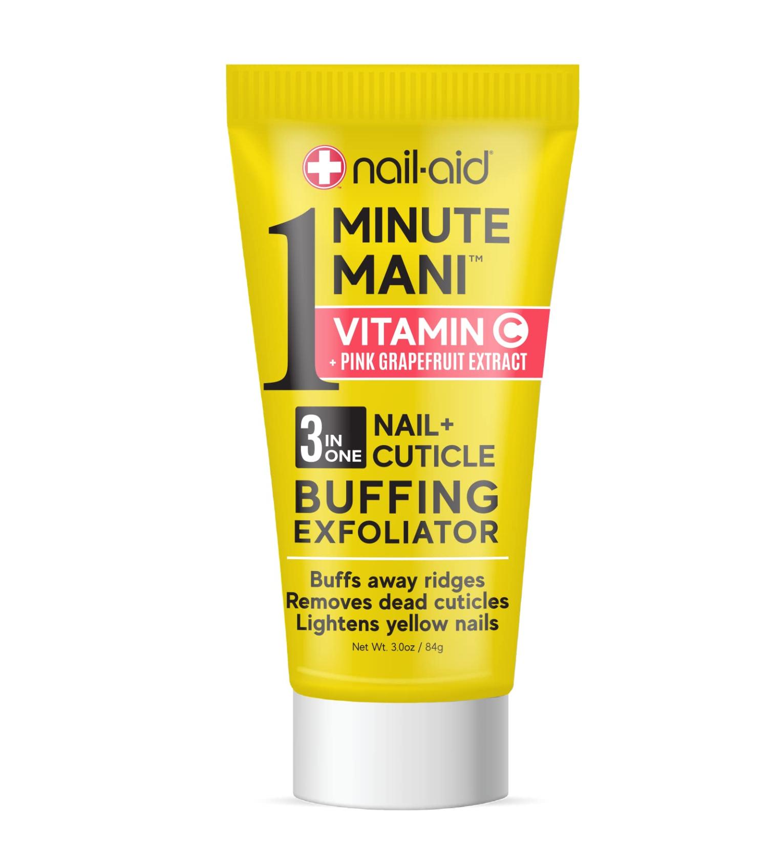 Nail-Aid - Vitamin C + Pink Grapefruit Extract - 3-In-1 Nail + Cuticle Buffing Exfoliator