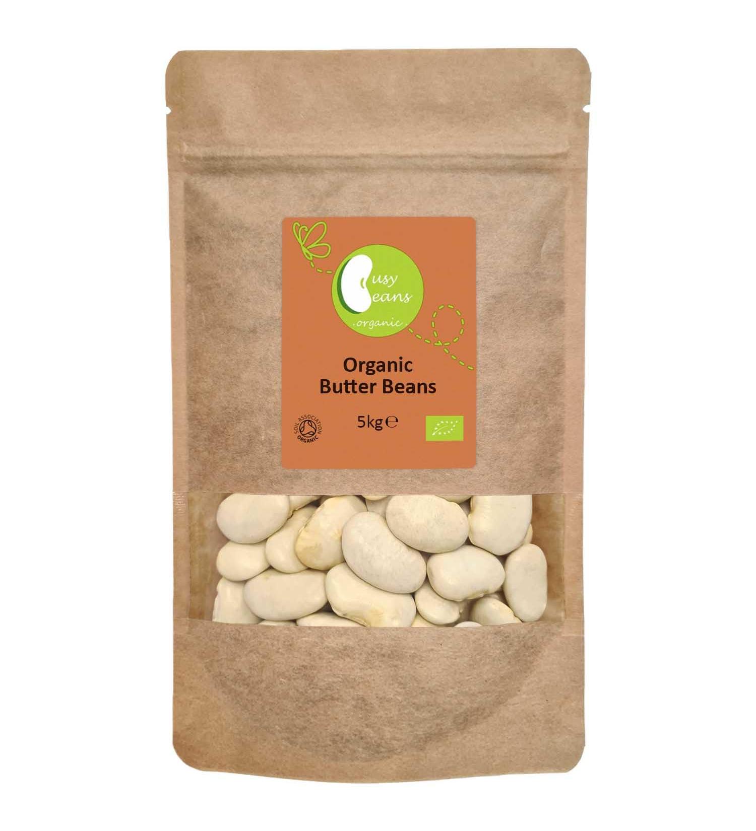 Organic Butter Beans | Certified Organic | by Busy Beans Organic (5kg) - Buy Online on GoSupps.com