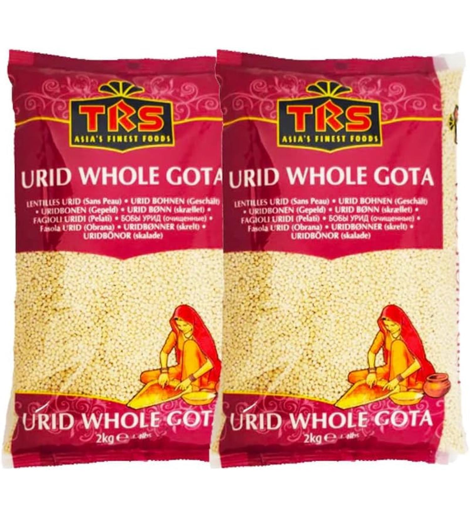 TRS Urid Whole Gota | 2KG | Urid Gota Whole | Urad dal | High Fibre | High Protein | Natural | Gluten Friendly | Indian Origin (Pack of 2) - Buy Online on GoSupps.com