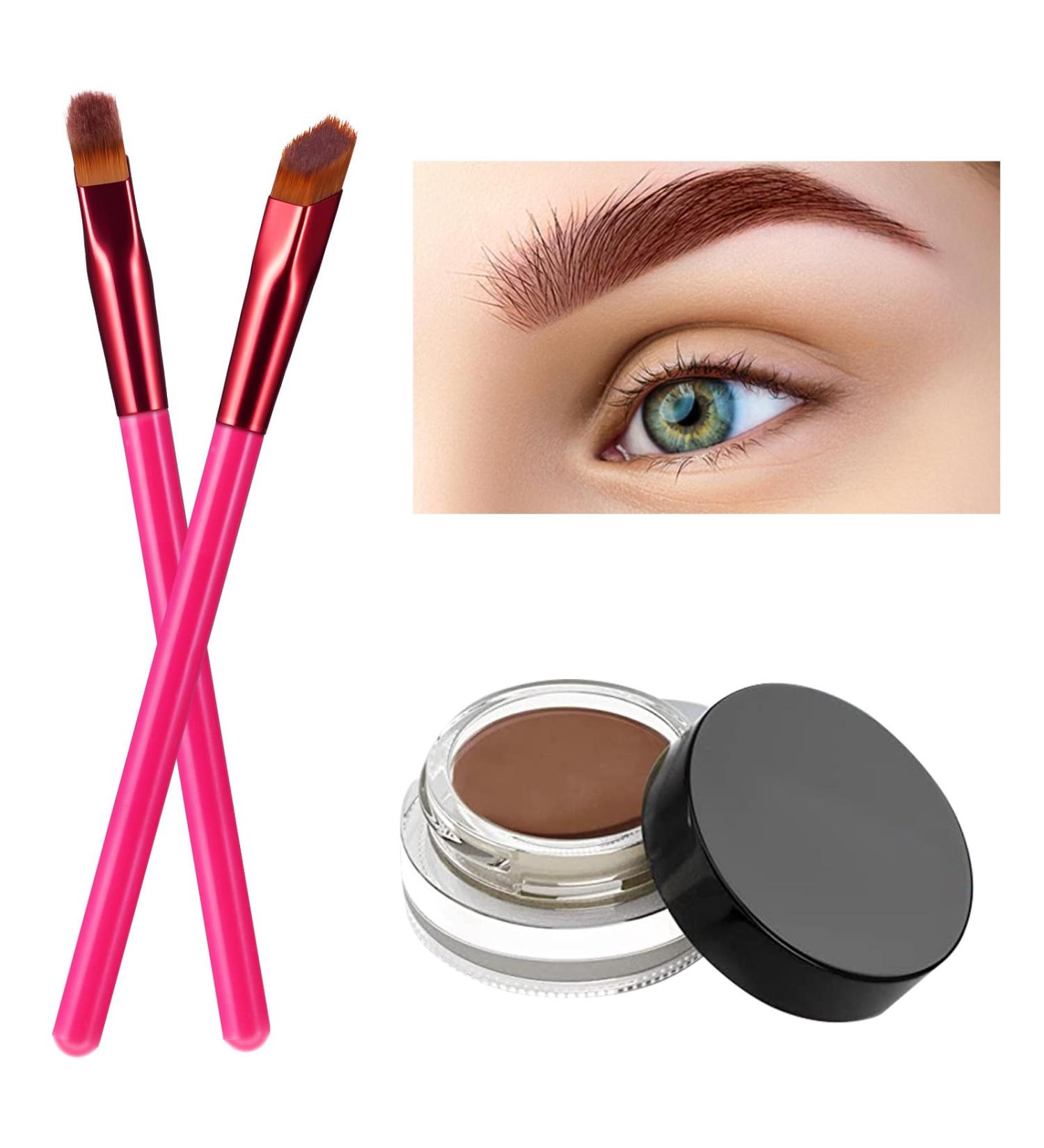 Eyebrow Care Kit Makeup Tools: Eyebrow Stamp Shaping Kit with Two Eyebrow Brush and Eyebrow Cream(Dark Brown) - Buy Online on GoSupps.com