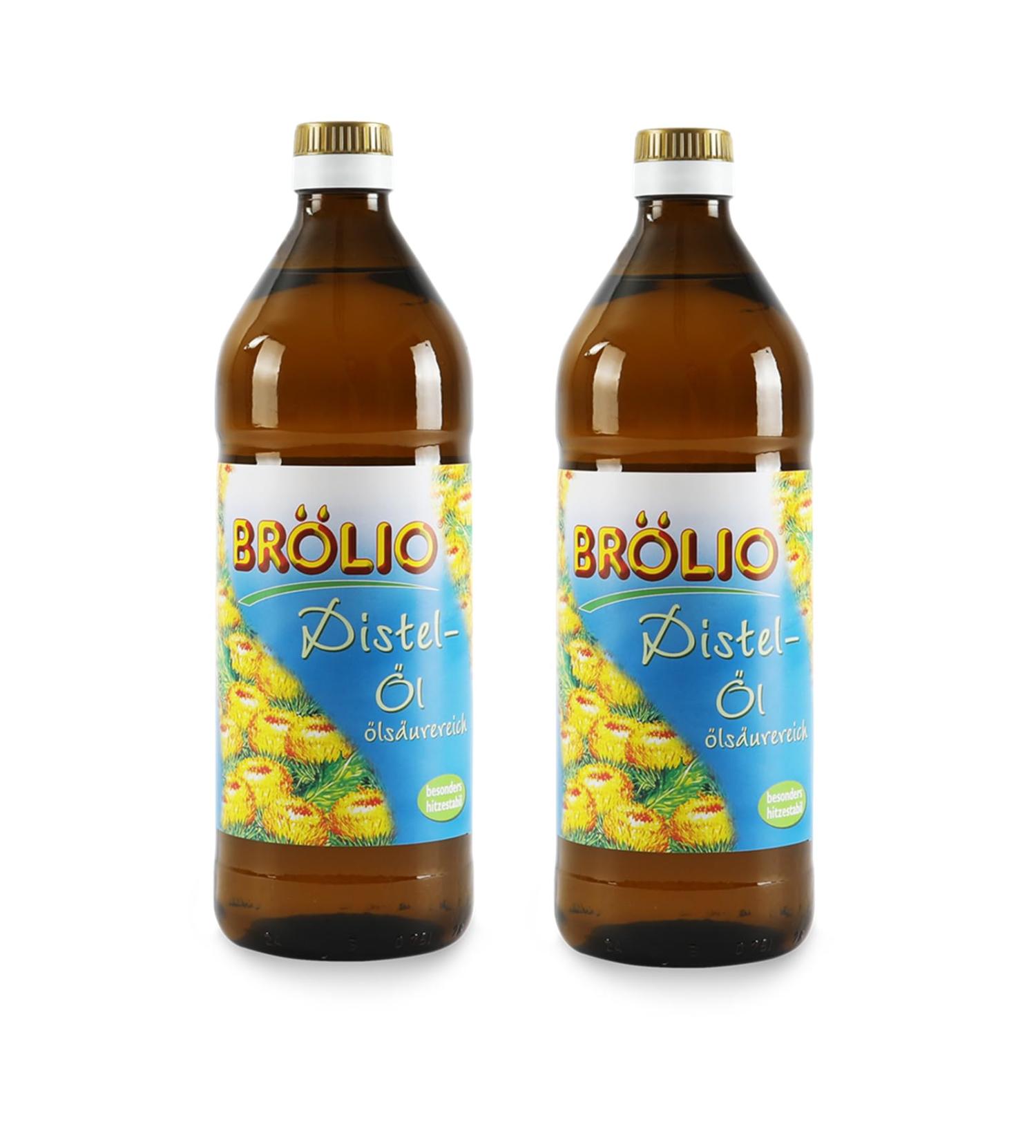 Fuduu Edition |Br lio - thistle oil 2 x 0.75 liters of glass bottle rich in natural vitamin E 100% vegetable vegan vegetarian high heat resistance I for connoisseurs high quality