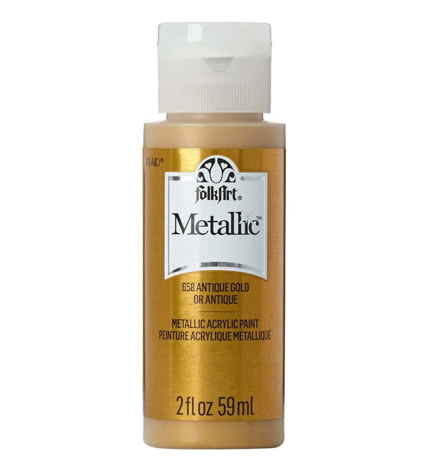 FolkArt K658 Acrylic Metallic Paint 2 Fl Oz - Antique Gold | Single Pack - Buy Online on GoSupps.com