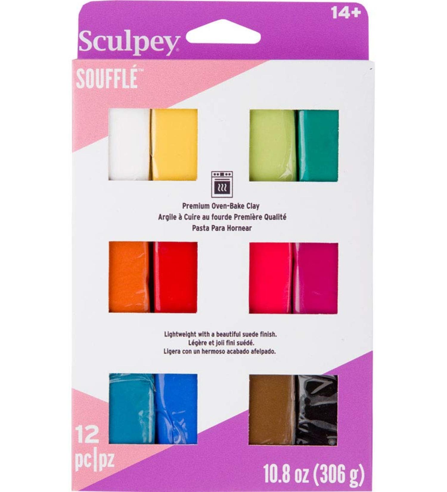 Sculpey Souffle Polymer Clay Set - 12 Colors, Non-Toxic, 10.8 oz - Ideal for Jewelry Making, DIY, Holiday Crafts & More! Premium Oven-Bake Clay - Buy Online on GoSupps.com