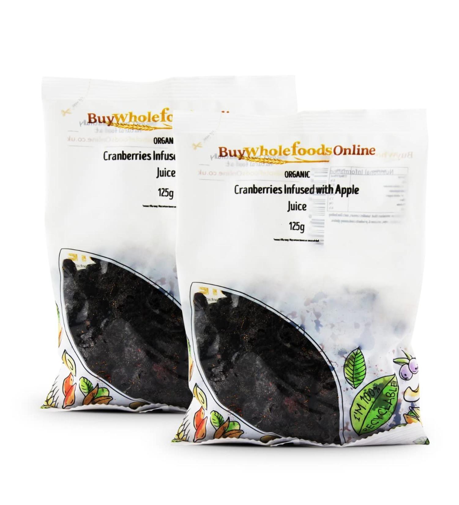 Organic Dried Cranberries Infused with Apple Juice 250g (BWFO)