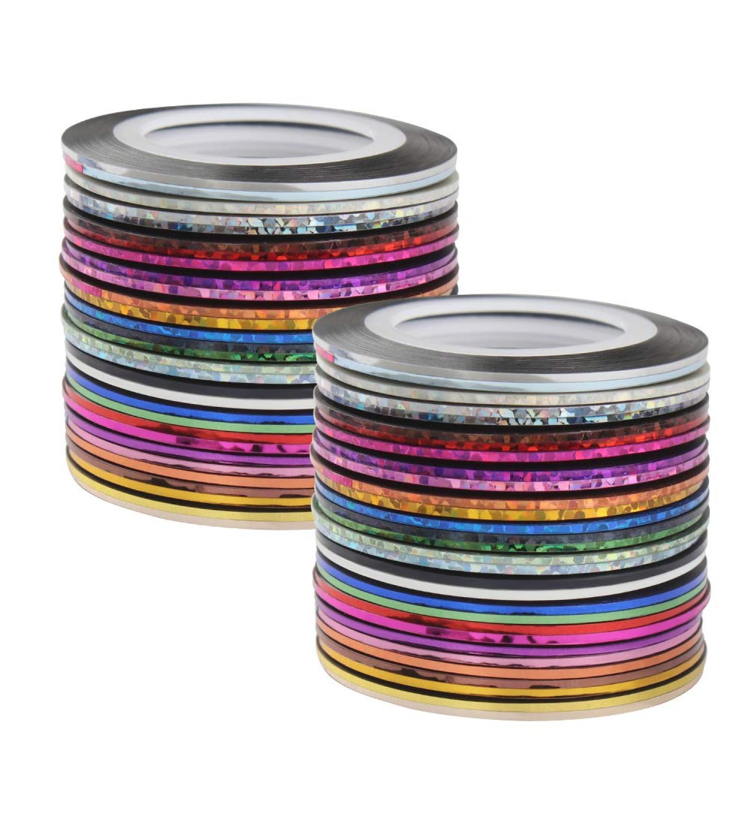 Dadabig 60 PCS 1mm Nail Art Striping Tape - 30 Colors DIY Nail Decoration Stickers - Nail Line Strips Tape for Nail Tips - Buy Online on GoSupps.com