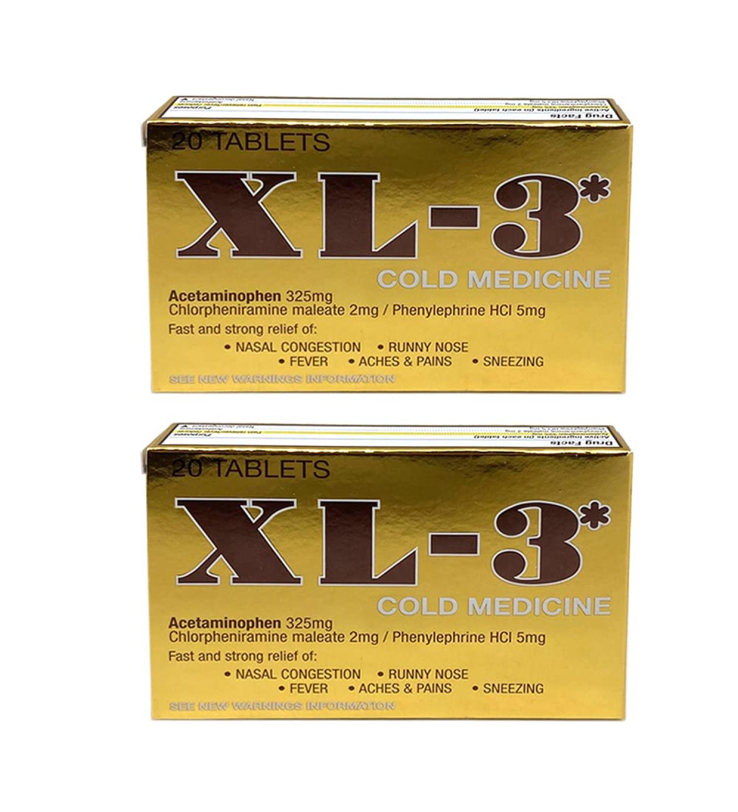 XL-3* Cold Medicine 20 Tablets x 2 - Fast Relief Formula - Buy Online on GoSupps.com
