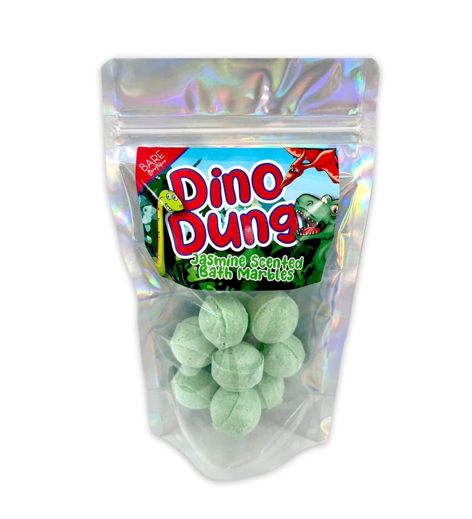 Dino Dung Bath Bombs. Dinosaur Themed Gift. 12 Jasmine Scented Bath Marbles. No SLS No Mess. Stocking Fillers for Boys Secret Santa Gift Ideas. Dino Dung Jasmine