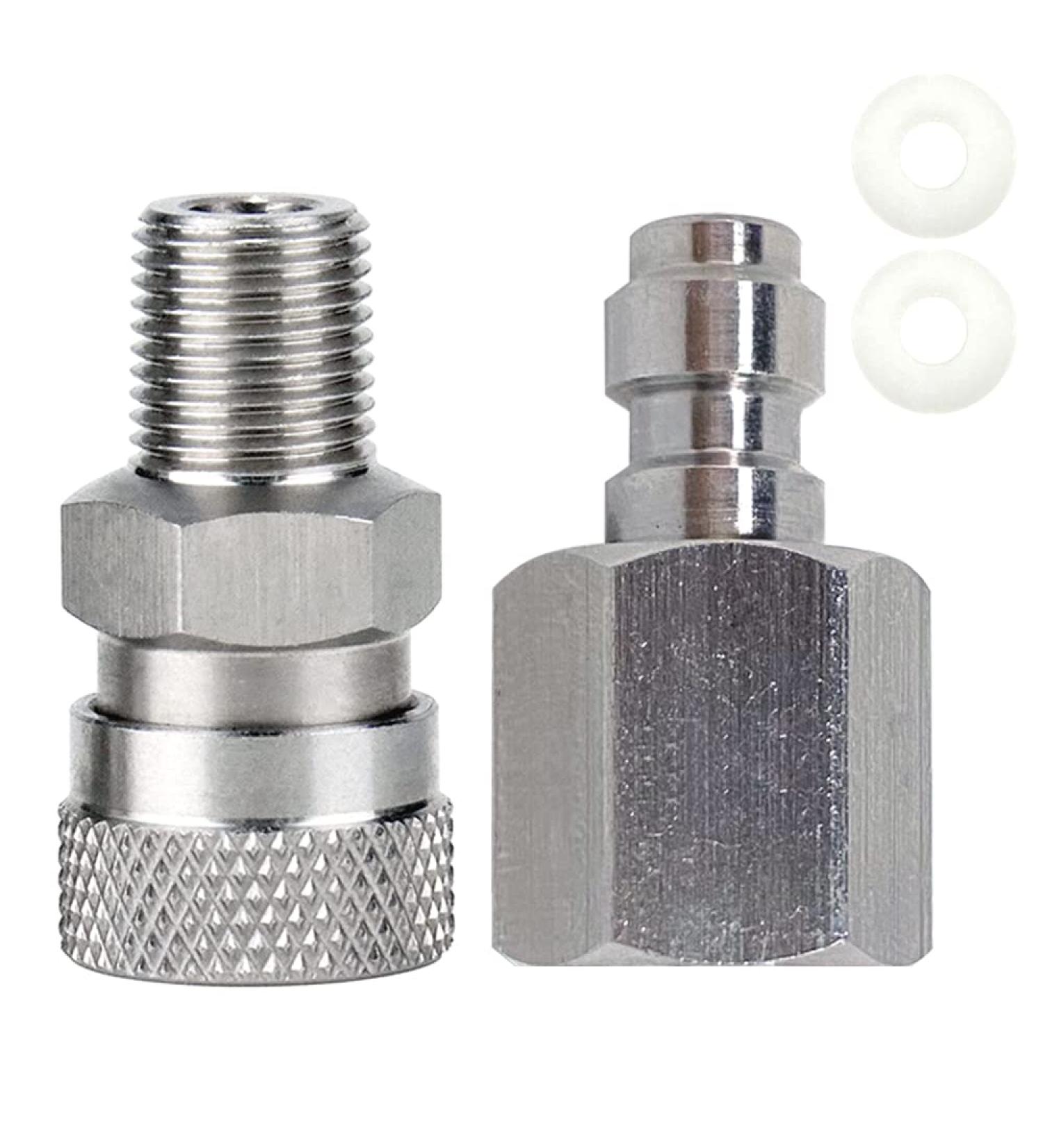 Universal 1/8 inch BSPP Female Connector and 8mm Male Plug Fill Nipple Quick-Disconnect Set  Stainless Steel Remote Line Male & Female Set for Paintball HPA CO2 Convertor Air Tool Fittings - Buy Online on GoSupps.com