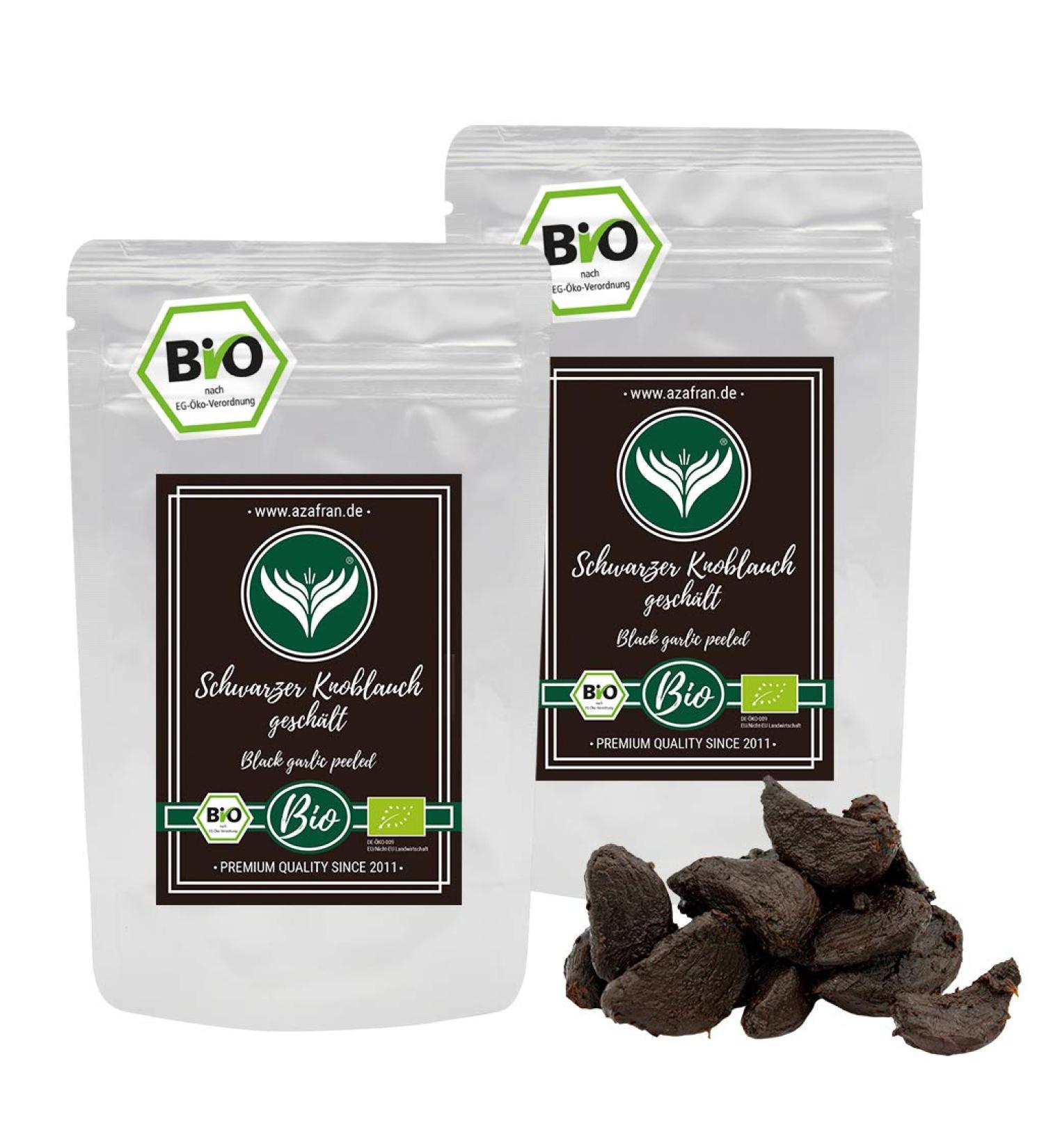 Buy Azafran ORGANIC Black Garlic - Fermented Peeled Garlic 200g | International Shipping - Buy Online on GoSupps.com