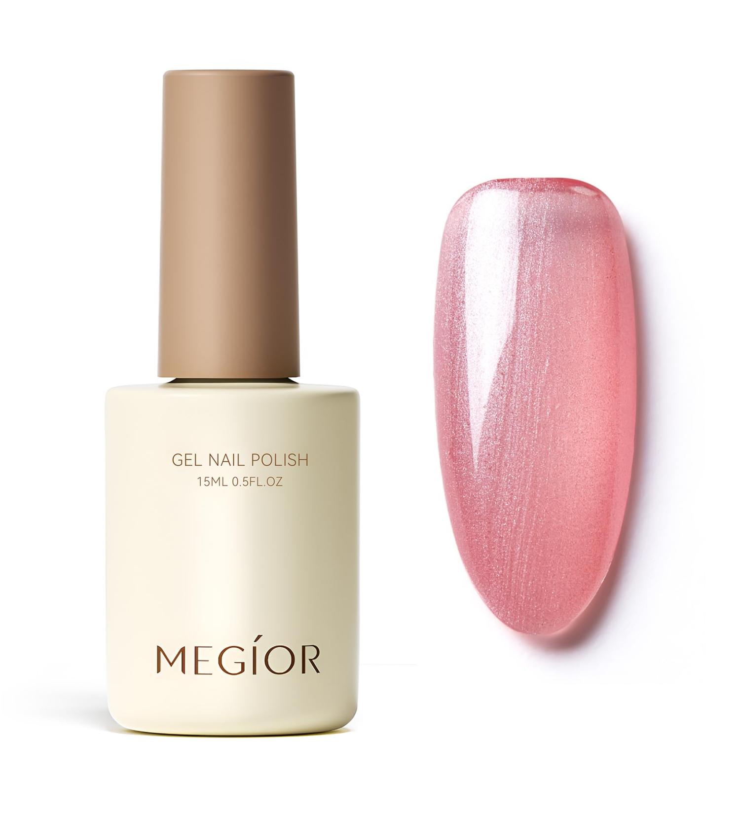 MEGIOR Pearl Jelly Red Gel Nail Polish 15ML Shimmer Gel Polish 1PC White Glitter Nail Polish Gel Soak Off UV Gel Polish Translucent Color Neutral Gel Polish for Nail Art Manicure DIY at Home - Buy Online on GoSupps.com