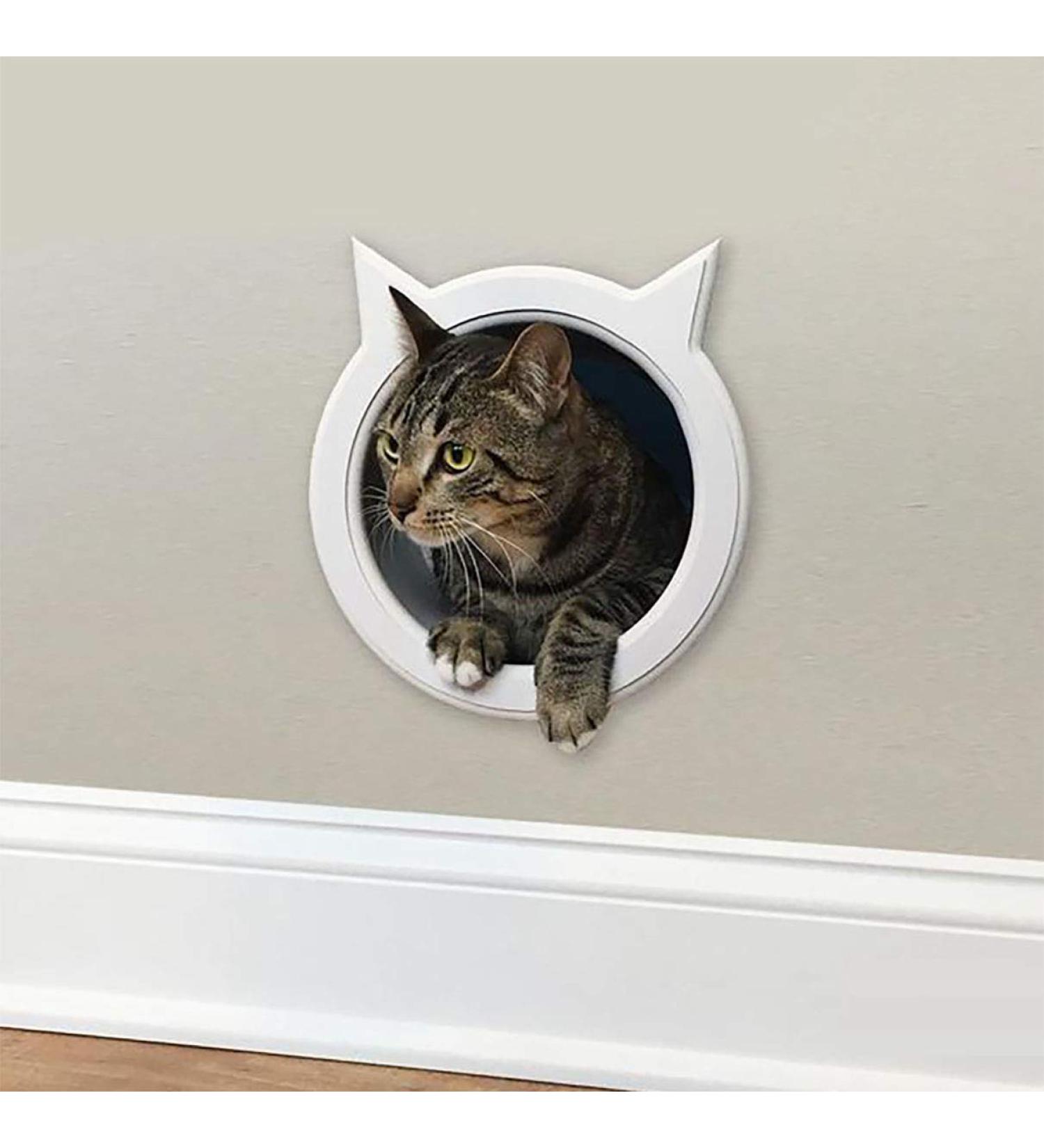 The Kitty Pass Cat Door Tunnel Wall Entry for Hidden Litter Box Pet Door for Cats