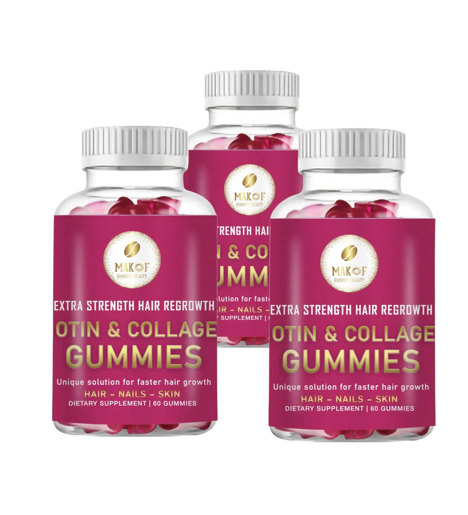 MAKOF Hair Growth Supplement for Women - BIOTIN, COLLAGEN, KERATIN - Thicker, Fuller, Stronger Hair - Anti-Hair Loss Treatment - 1 Month Supply - 100% Vegan - Buy Online on GoSupps.com