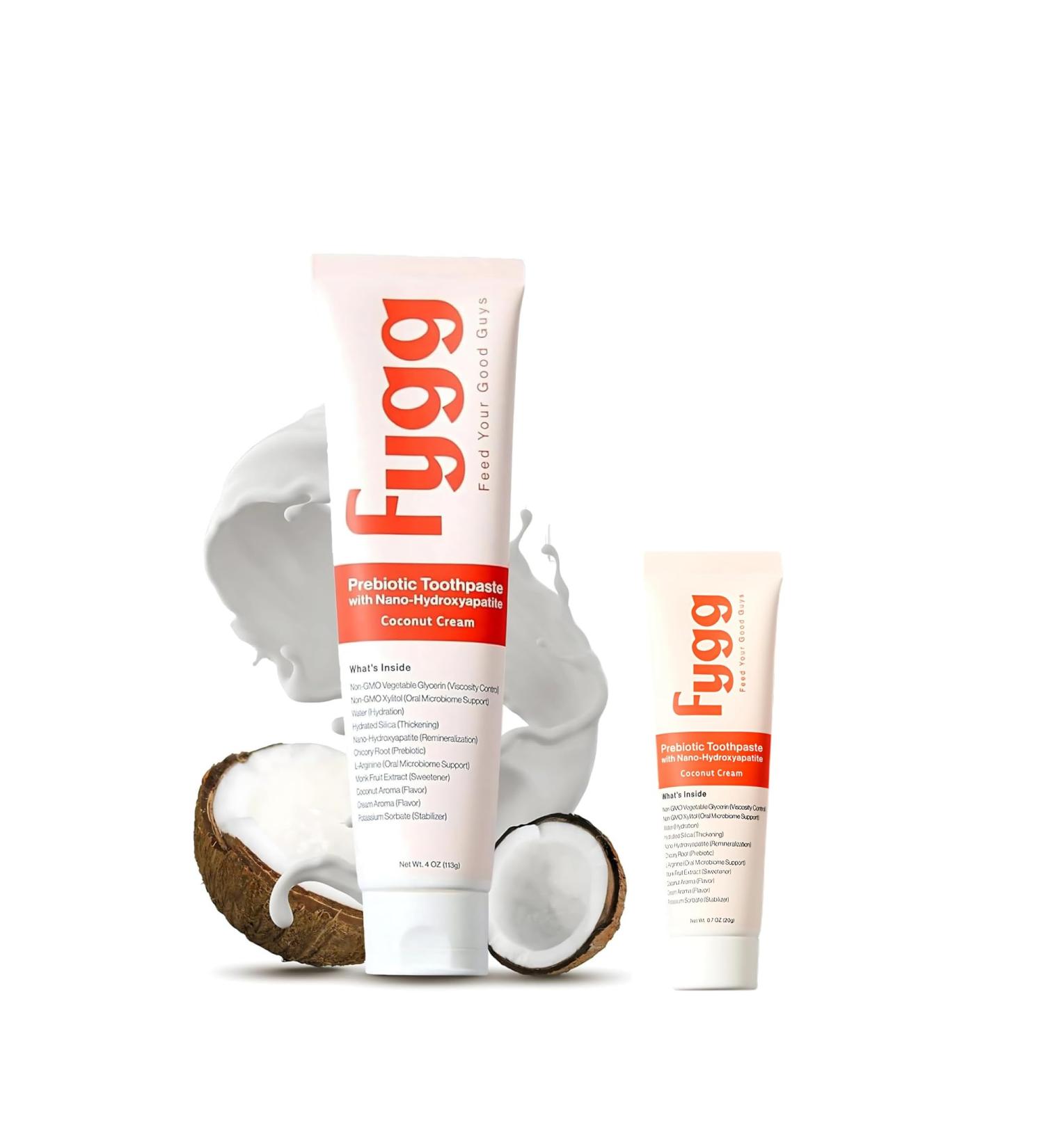 Fygg Fluoride Free Toothpaste 4 oz with Travel Size Pack of .7 oz (Coconut) - Buy Online on GoSupps.com