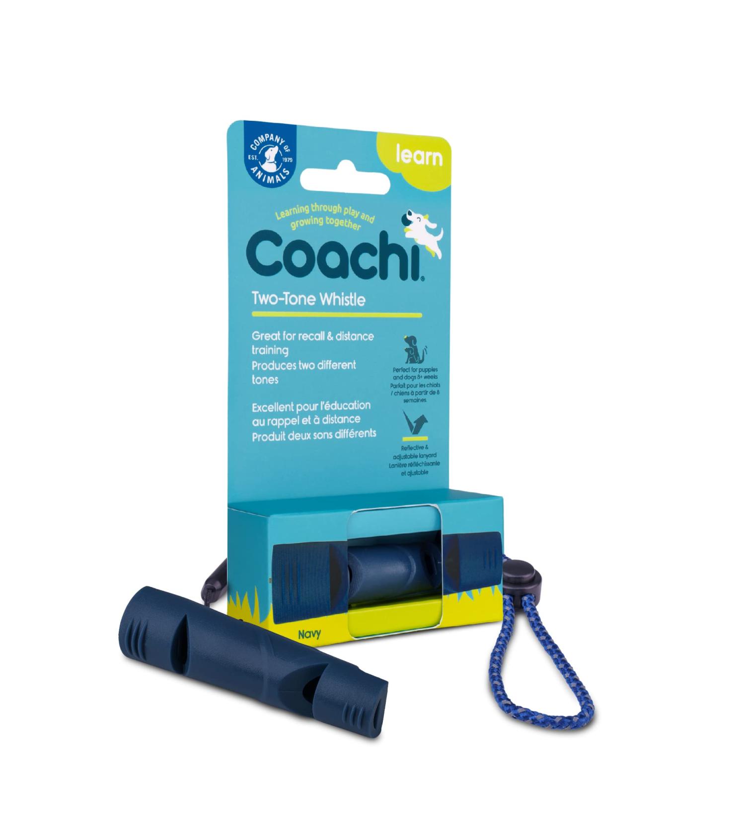 Coachi Two Tone Whistle for Dogs - Adjustable, Reflective Lanyard, Lightweight Training Tool - Buy Online on GoSupps.com