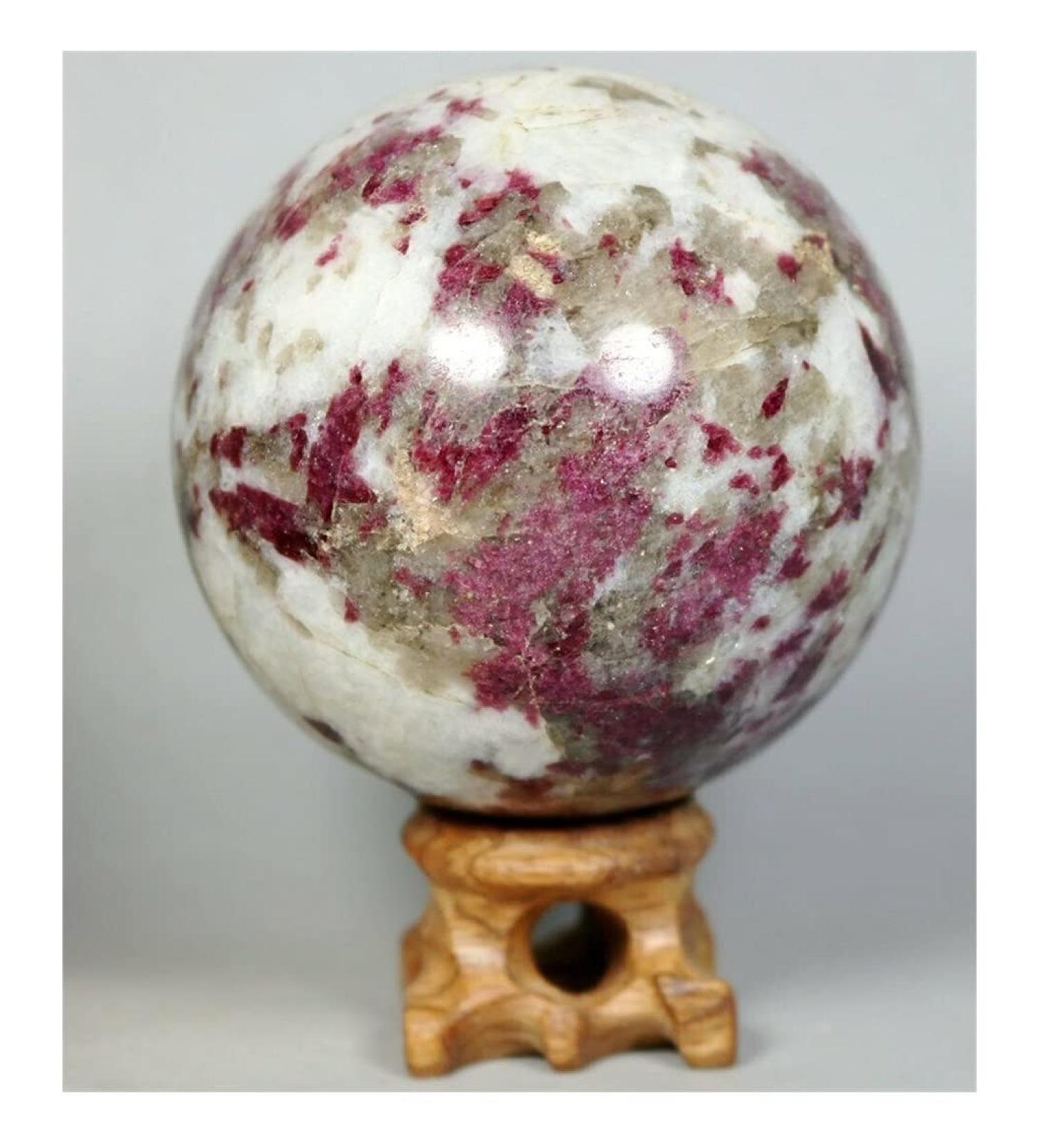 Natural Crystal Rough Natural Red Tourmaline Quartz Crystal Stone SphereBall - Buy Online on GoSupps.com