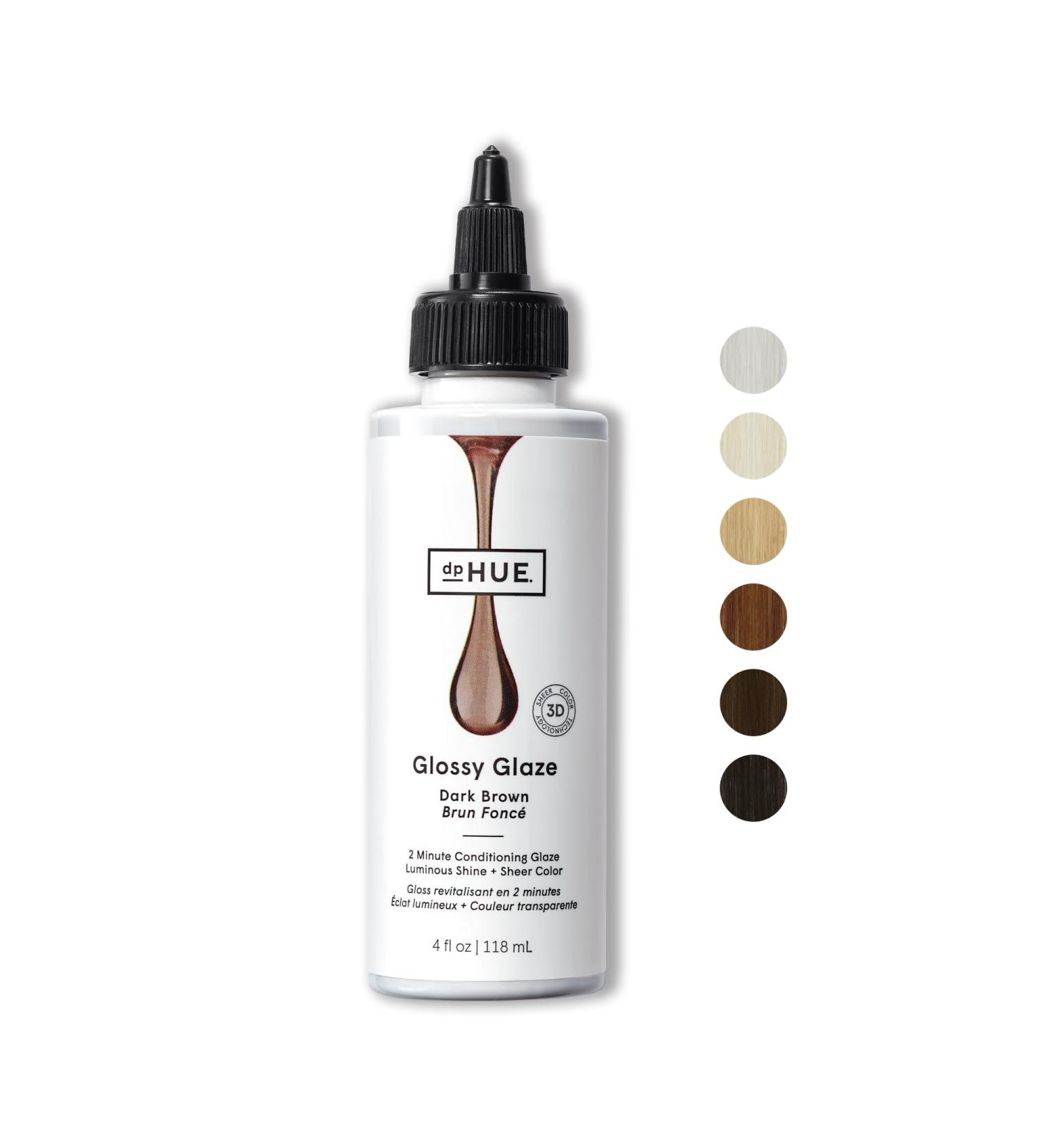 dpHUE Glossy Glaze Dark Brown - 4 fl oz | In-Shower Conditioning Glaze for Luminous Shine | Paraben & Sulfate Free | Leaping Bunny Certified - Buy Online on GoSupps.com