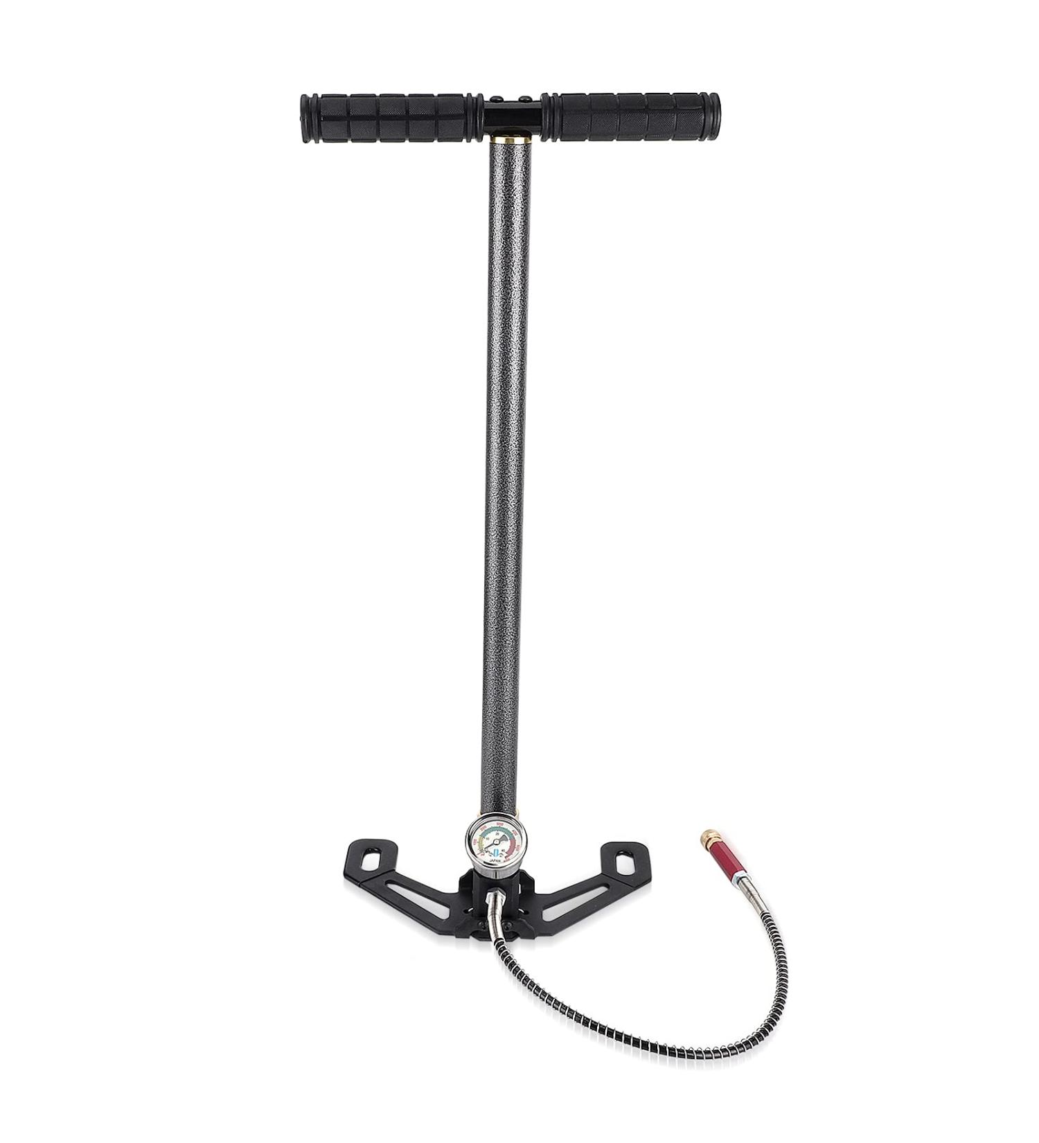 High Pressure Hand Pump | Stainless Steel Airgun PCP Pump with Gauge | 0-6000 psi | Black - Buy Online on GoSupps.com