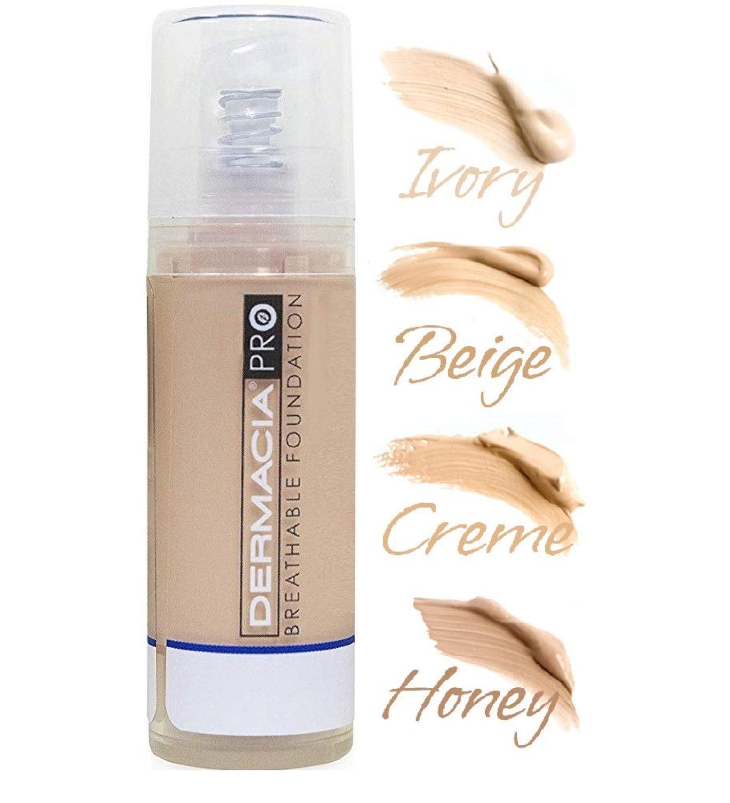 Dermacia PRO Breathable Foundation (Ivory) - Dr. Recommended, Hypoallergenic, Long Lasting, Lightweight Makeup for Sensitive Skin, Acne, Rosacea - Made in USA - Buy Online on GoSupps.com