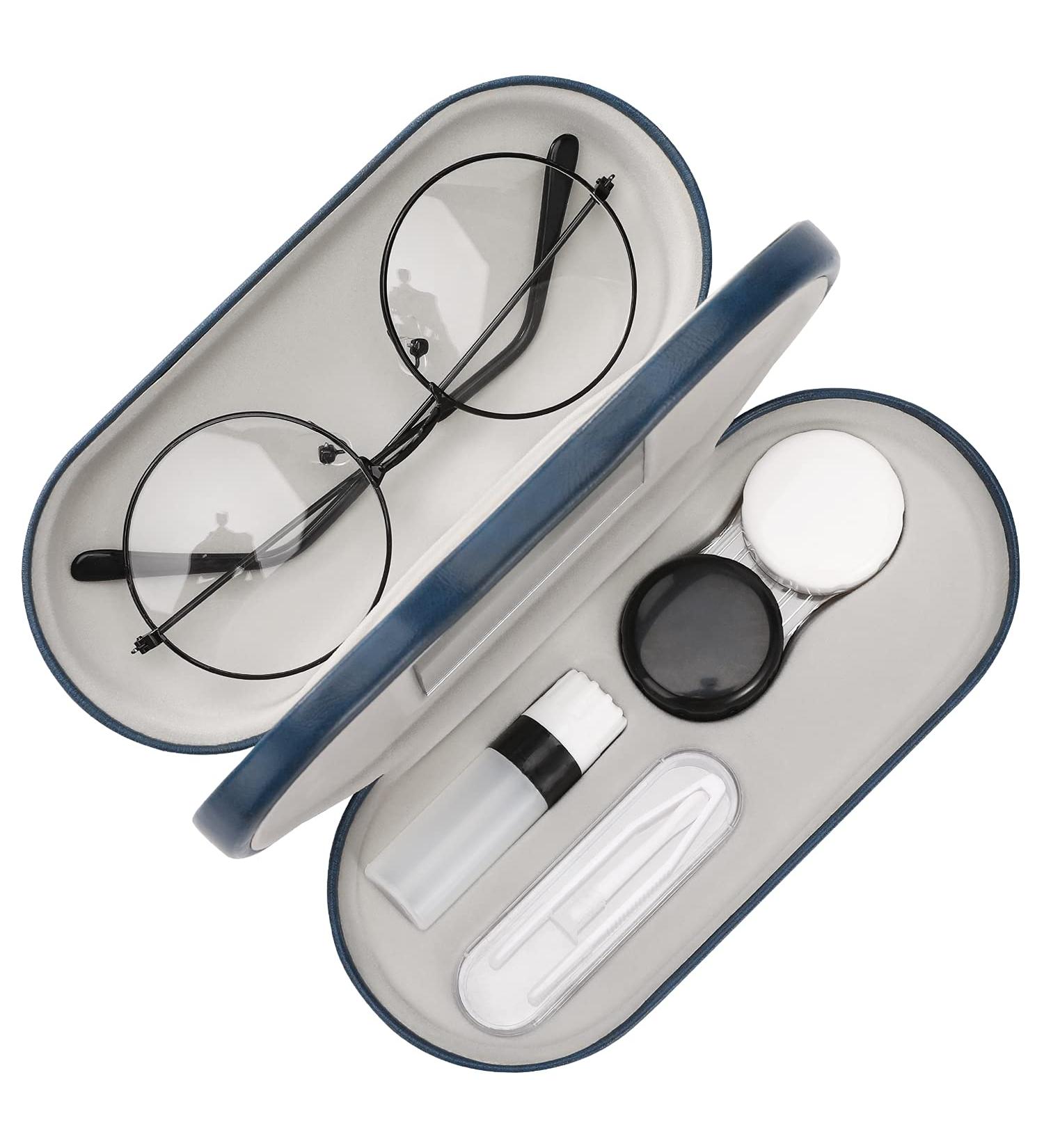 Moko Double-Sided Glasses Case with Mirror | Portable Scratch-Resistant Eyewear Case for Glasses Reading Glasses & Contact Lenses - Buy Online on GoSupps.com