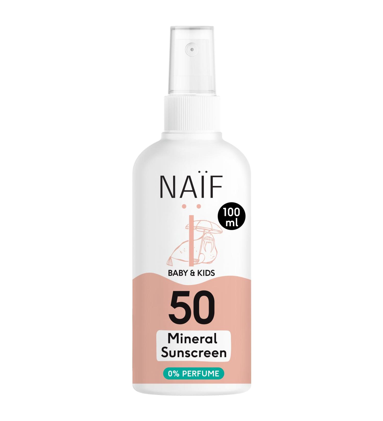  Na f Na f Mineral Sunscreen Spray - for babies and children - SPF 50 - UVA and UVB protection - water resistant - dermatologically tested - microplastic free - 100 ml - Buy Online on GoSupps.com