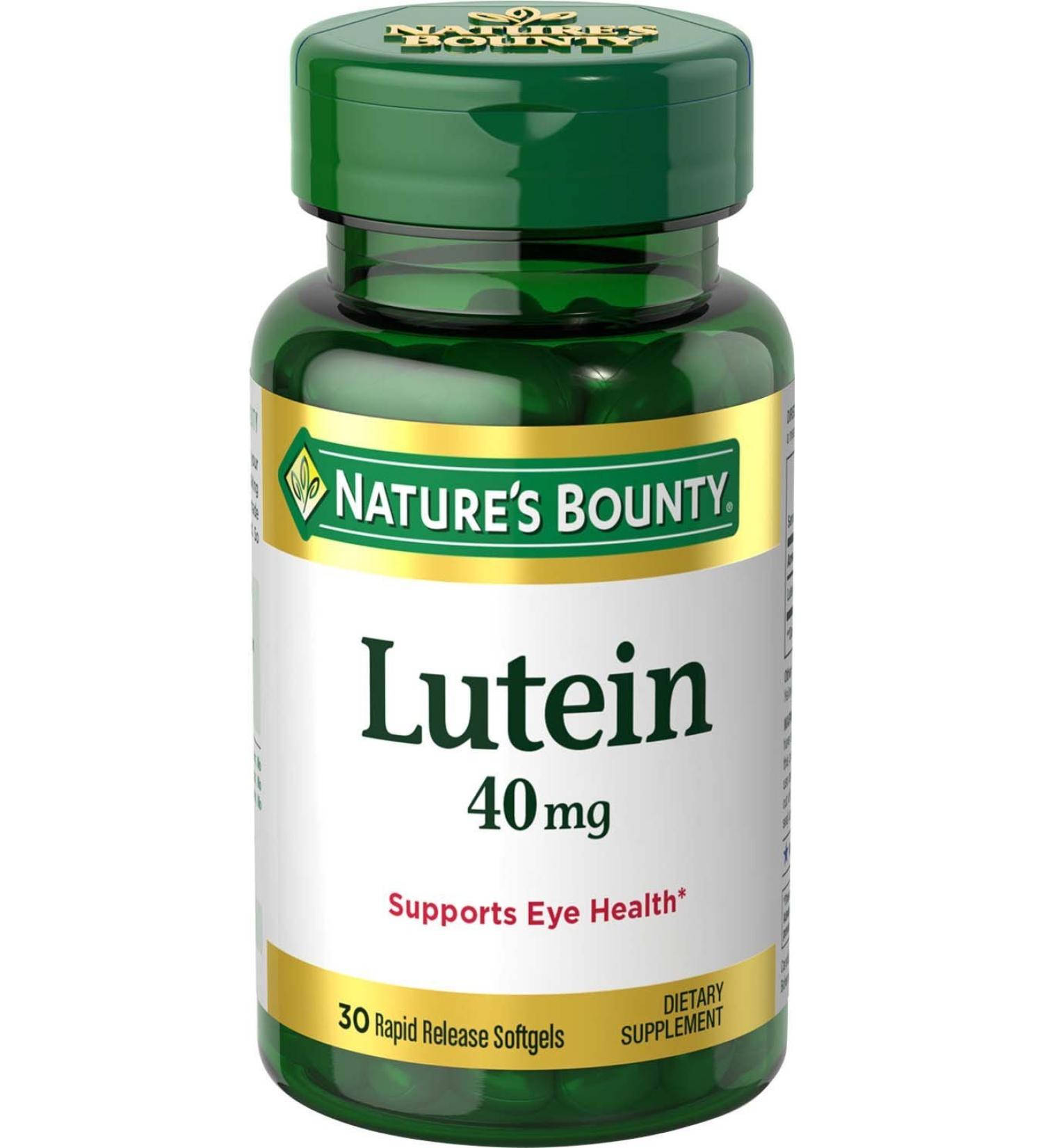 Nature's Bounty Lutein 40mg Softgels - Eye Health Supplements for Vision Support - Buy Online on GoSupps.com