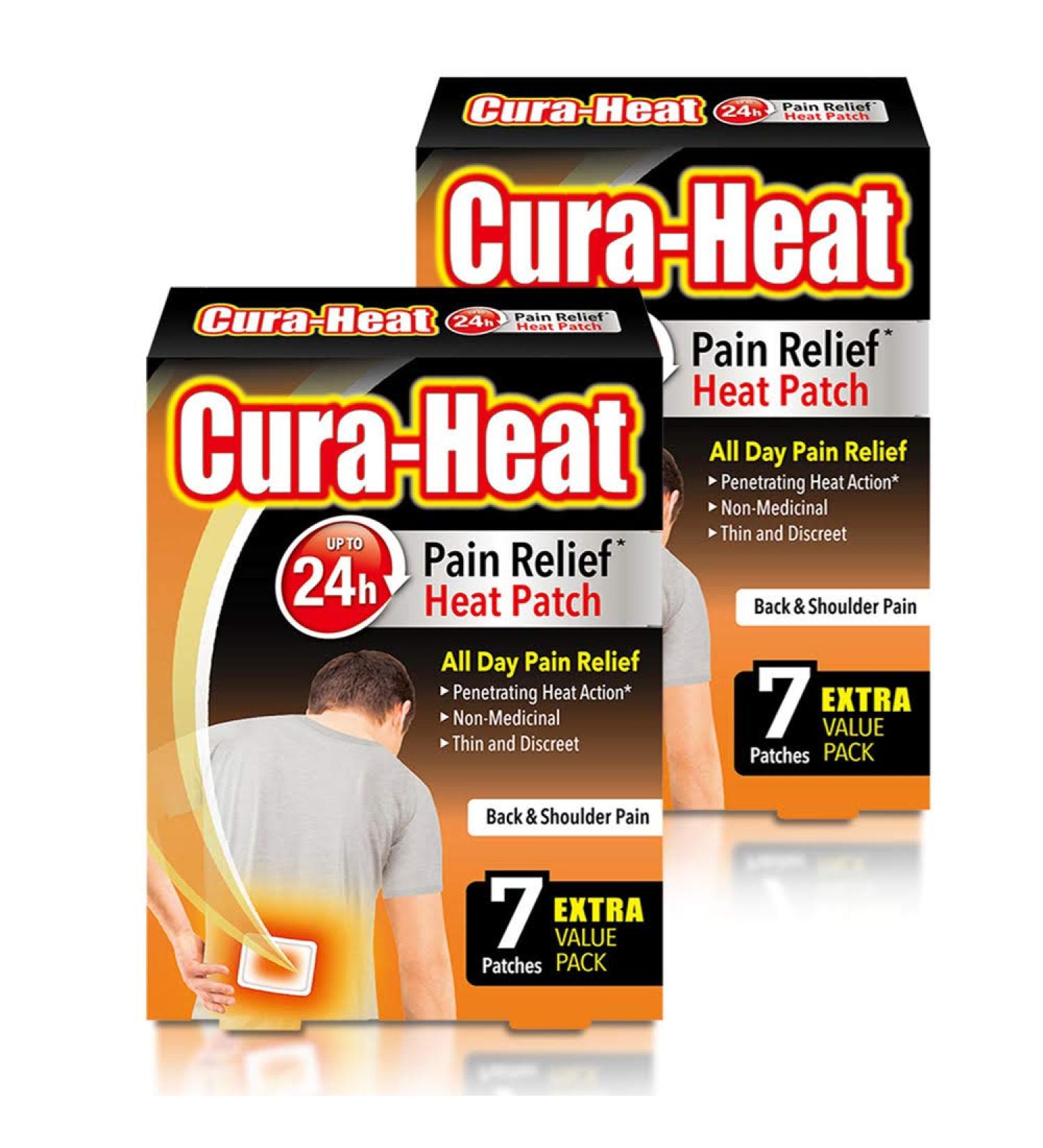 Cura-Heat Back and Shoulder Pain 7 patches Pack of 2 (14 patches) - Buy Online on GoSupps.com