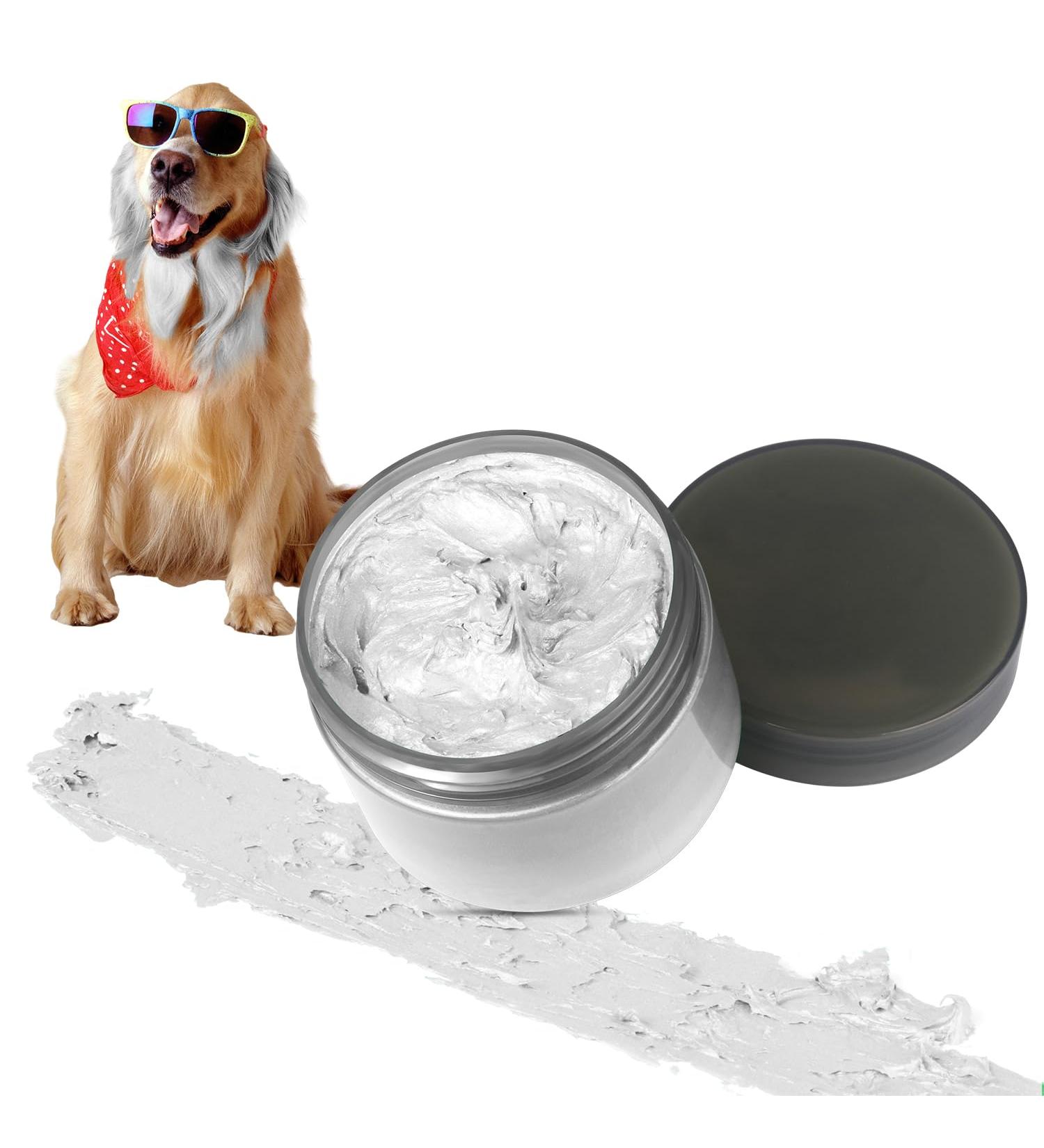Buy Washable Dog Hair Color Wax - Temporary Pet Safe Hair Cream for Large Puppies | Funny Gifts for Pet Lovers - Independence Day Accessories (White - Buy Online on GoSupps.com