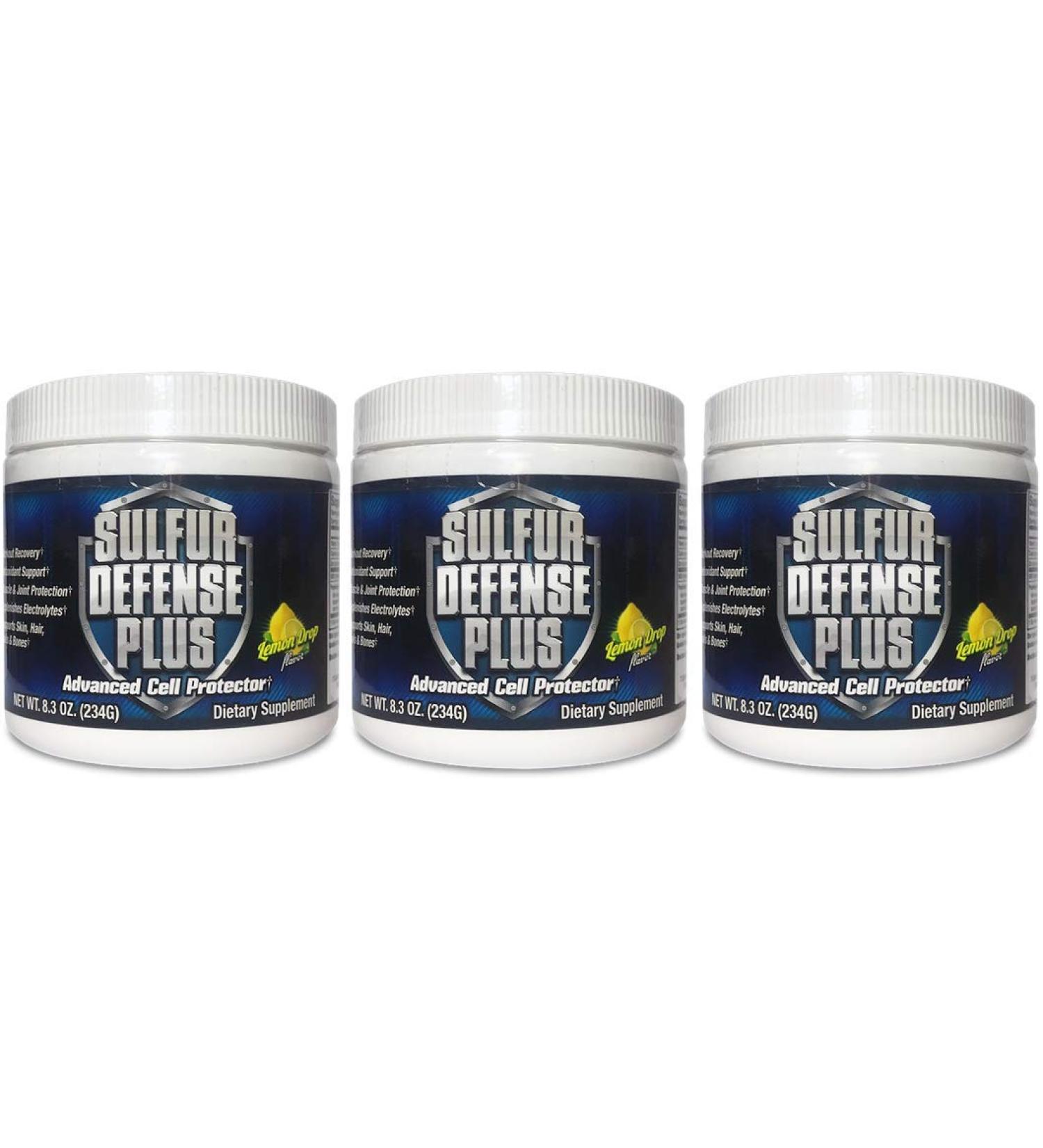 Sulfur Defense Plus Opti-MSM & Vitamin C Powder | 99.9% Pure MSM & Organic Sulfur | USA Made | Vegan & Non-GMO | Gluten-Free | 90 Servings, 24.9 Oz (3-pack) - Buy Online on GoSupps.com