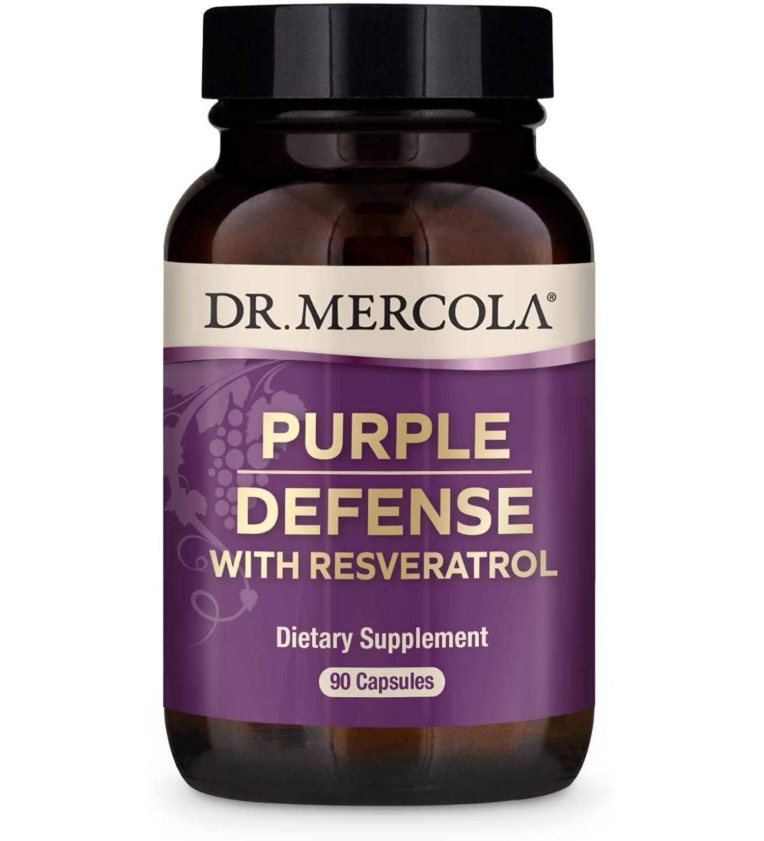 Dr. Mercola Purple Defense with Resveratrol - 90 Capsules for Antioxidant Support - Buy Online on GoSupps.com