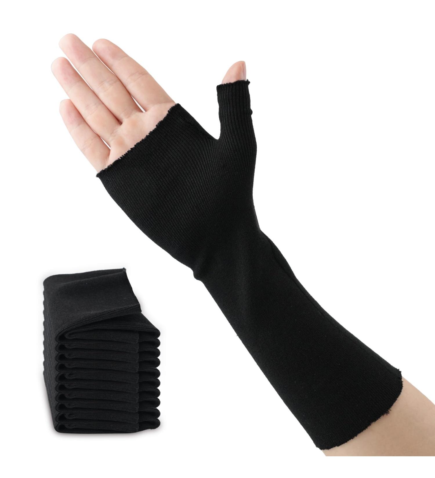 Velpeau Hand Socks for Splint - 100% Cotton Stockinette Pack of 10 Arm Sock & Wrist Brace Liner with Thumb Compression Sleeve Medium Black Cast Cover - Buy Online on GoSupps.com