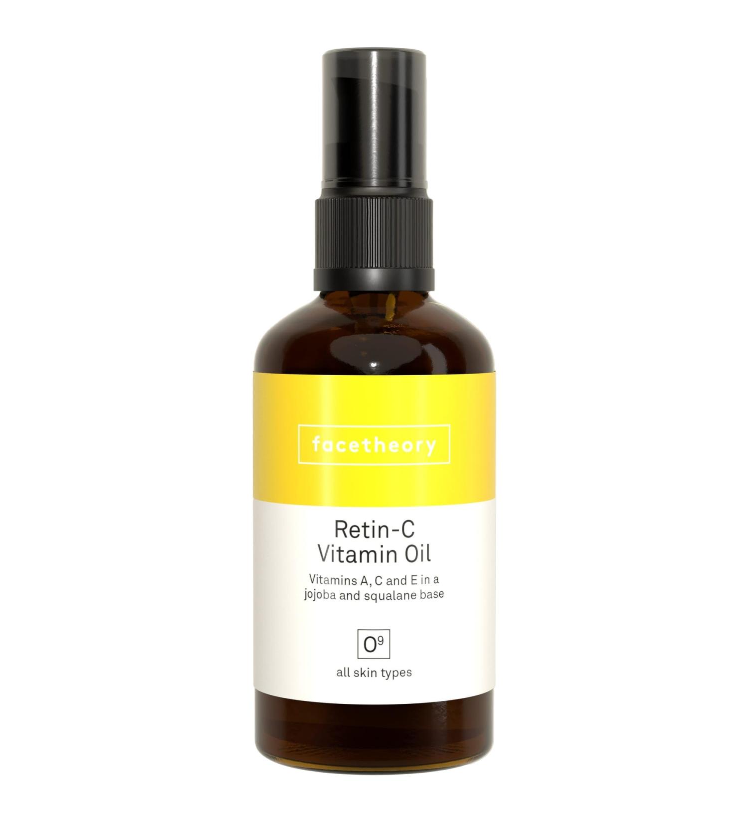facetheory Retin-C Vitamin Oil O9 - Acne Scar Face Oil Loaded With Vitamin C and Vitamin E Gentle On Skin Non-comedogenic Base Vegan and Cruelty-Free Made in the UK | 100 ml - Buy Online on GoSupps.com