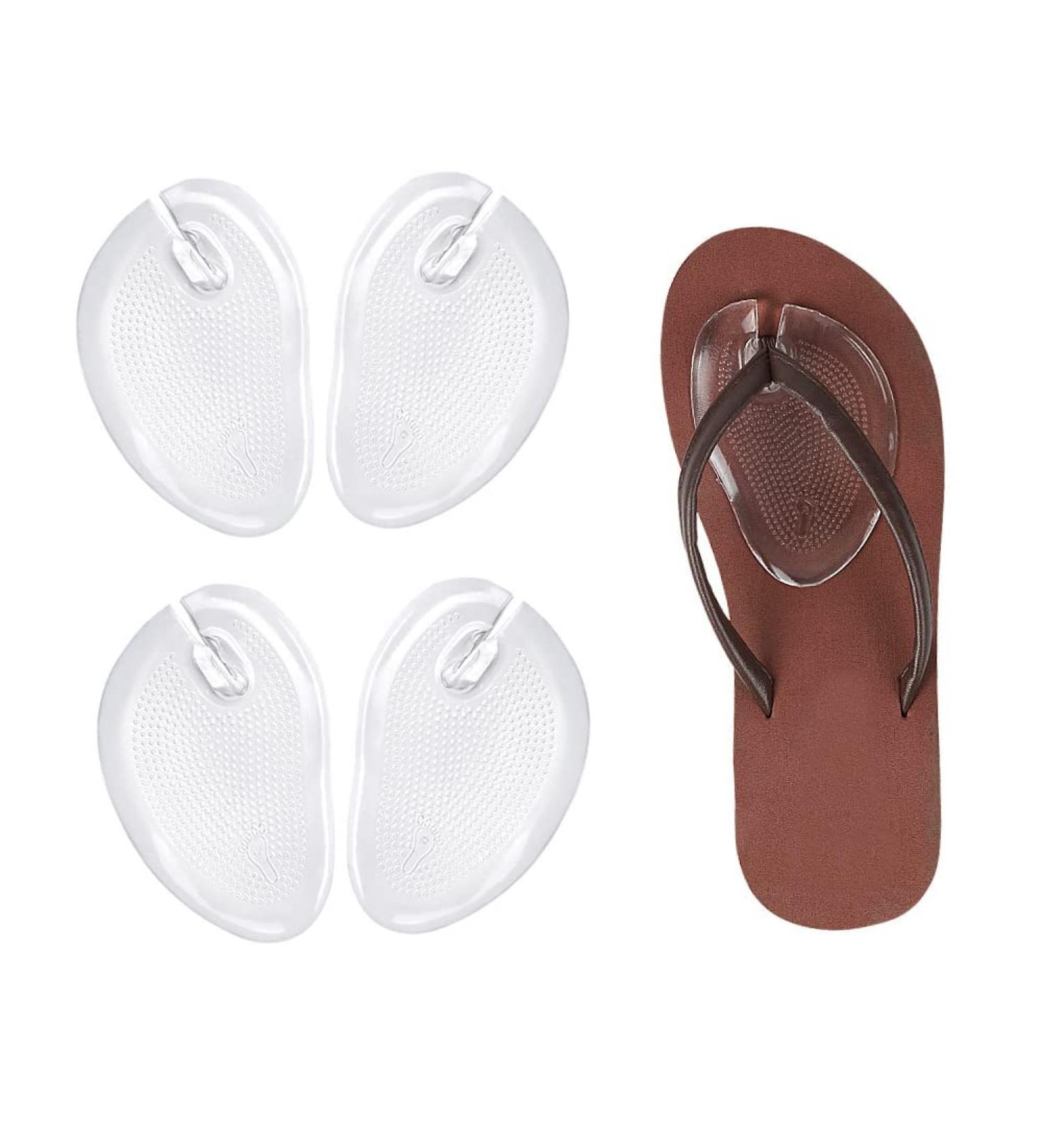 2 Pair Silicone Gel Thong Sandal Cushions - Non-Slip Toe Protectors for Flip Flops - Buy Online on GoSupps.com