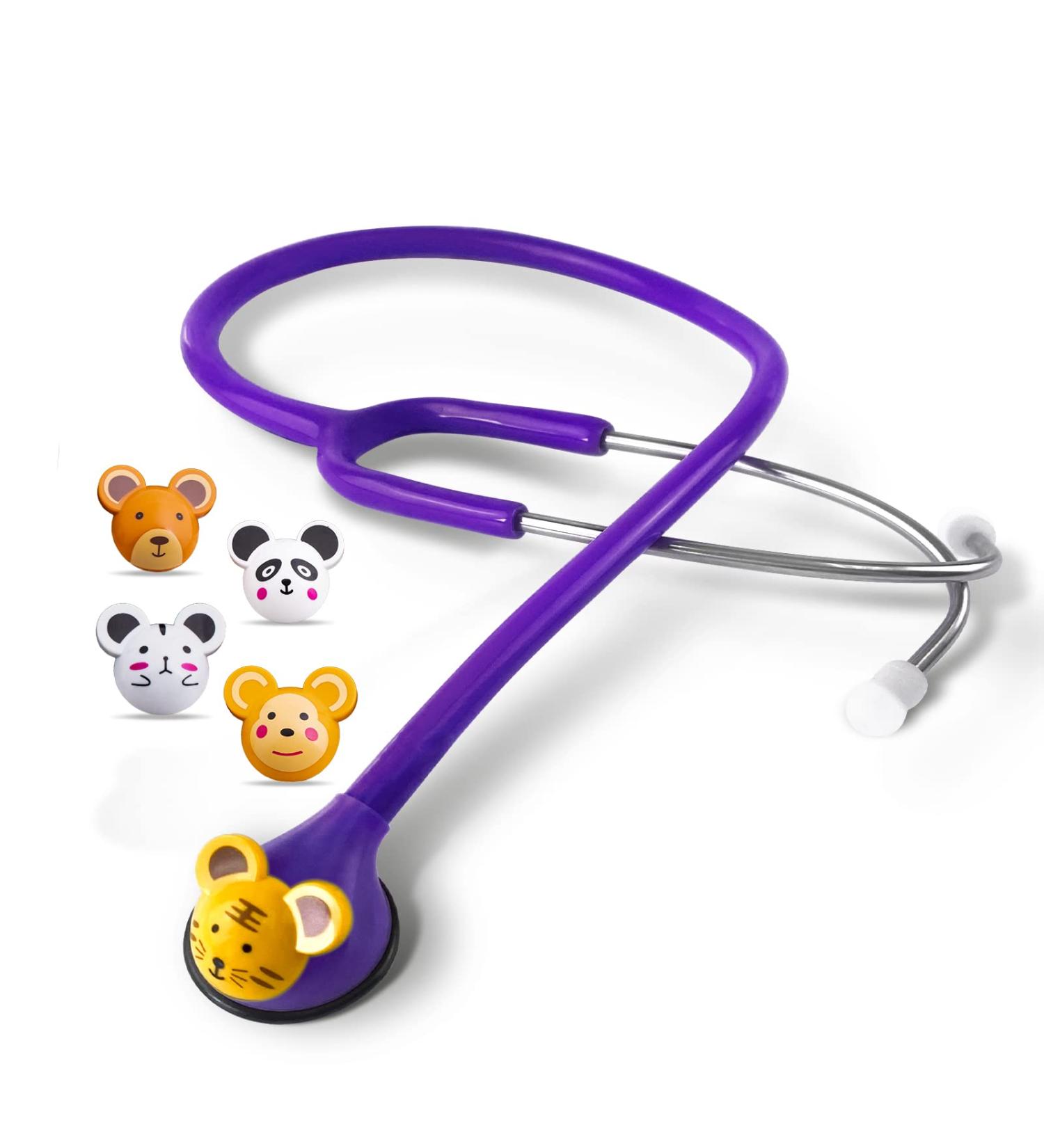 SCIAN HS-30Q Kid-Friendly Stethoscope - Purple Cartoon Animals Design for Clinicians, Nurses, and Home Use - Buy Online on GoSupps.com