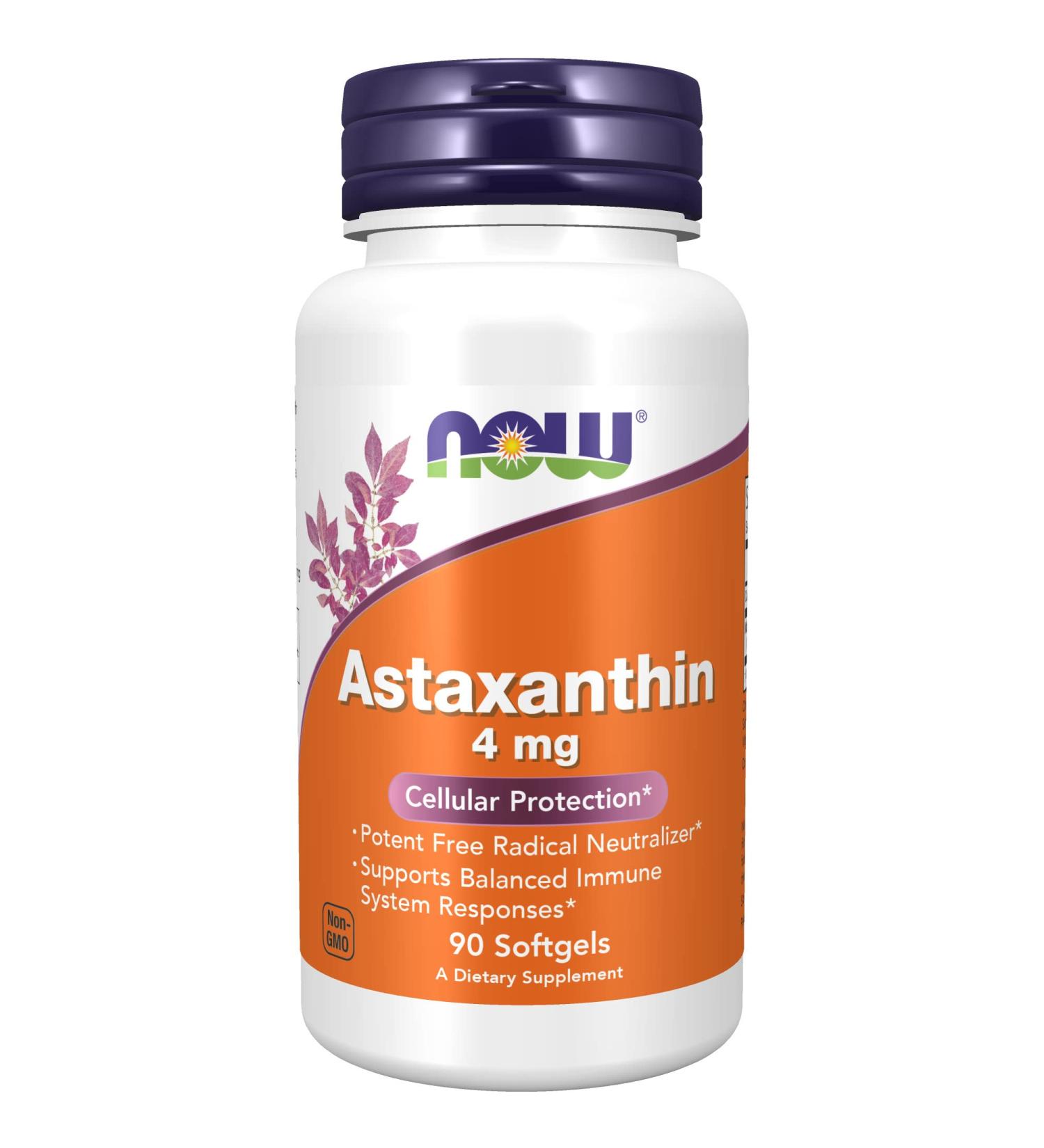 Now Foods Astaxanthin 4 mg - 90 Softgels | Powerful Antioxidant Supplement - Buy Online on GoSupps.com