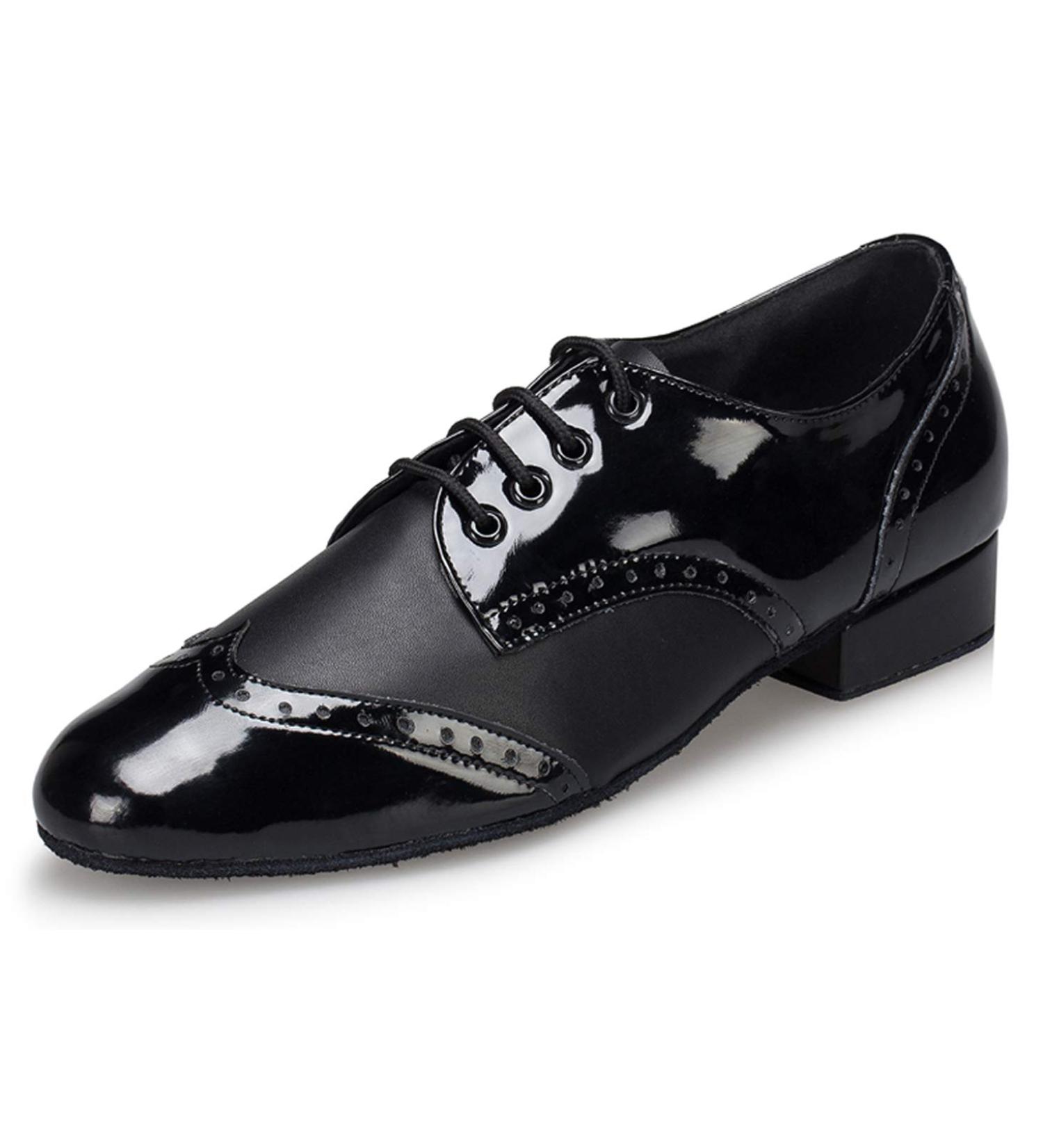 Honeystore Men's Lace-up Dance Shoes 9.5 Black - Modern Tango Jazz Ballroom Latin Splice PU Leather - Buy Online on GoSupps.com