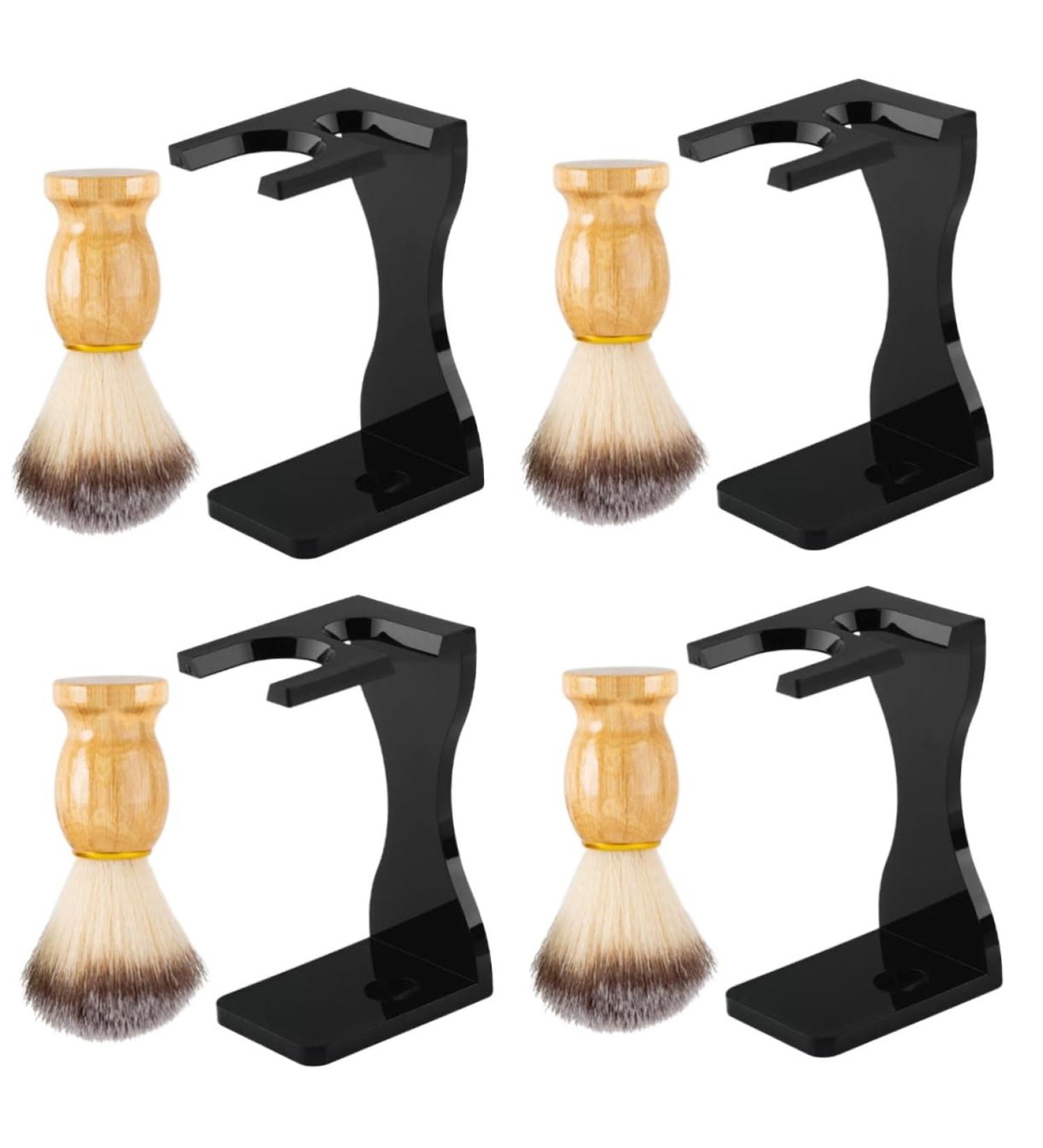 PopetPop Men's Razor Set - 4-Piece Facial Salon Brush & Hair Removal Kit | Comfortable Styling & Grooming Tools for Black Suits - Buy Online on GoSupps.com