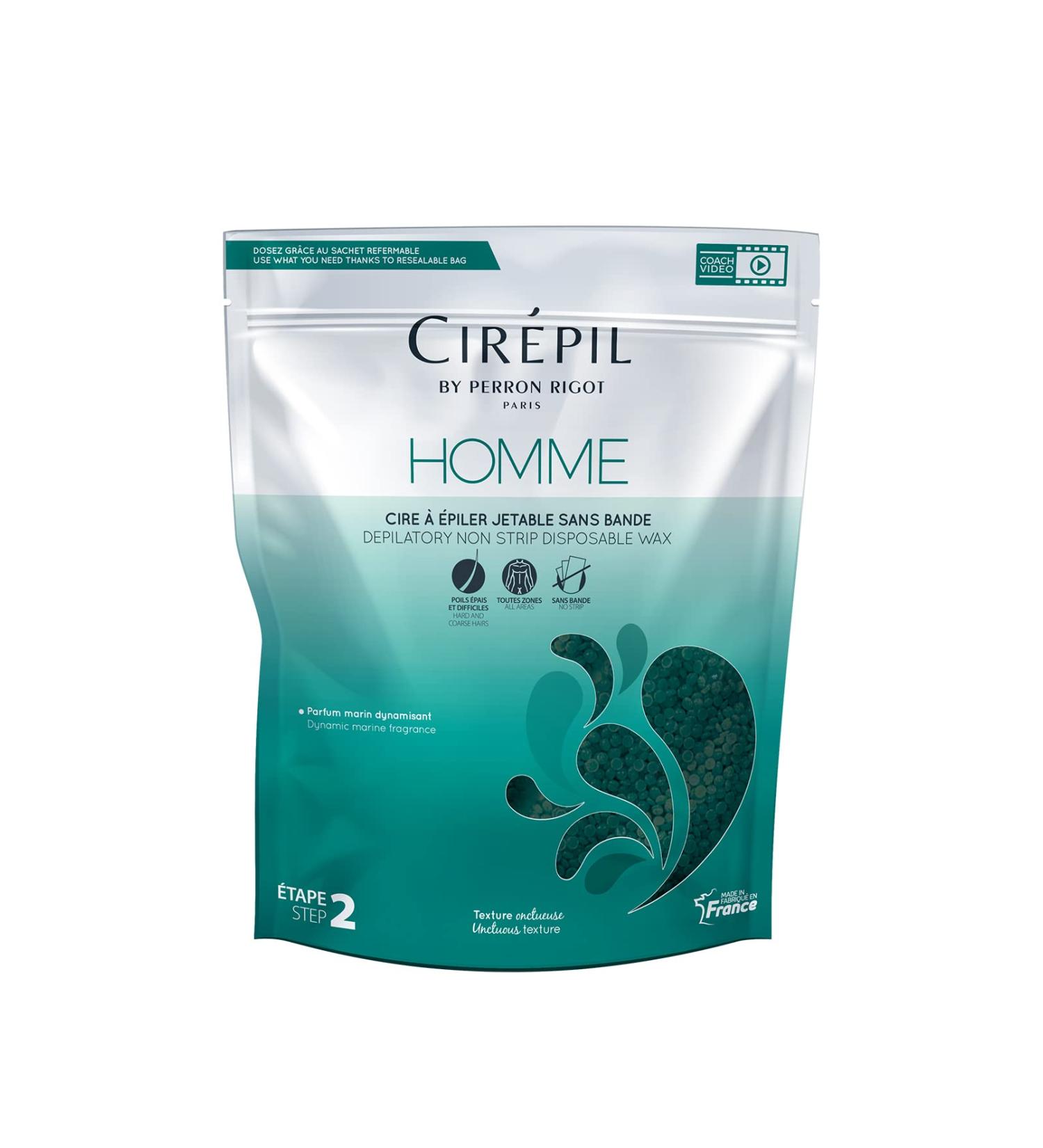 Cirepil Homme 800g/28.22oz Wax Beads Bag - Fresh Marine Scent - Easy Application & Removal - All-Purpose Male Waxing Formula - Buy Online on GoSupps.com