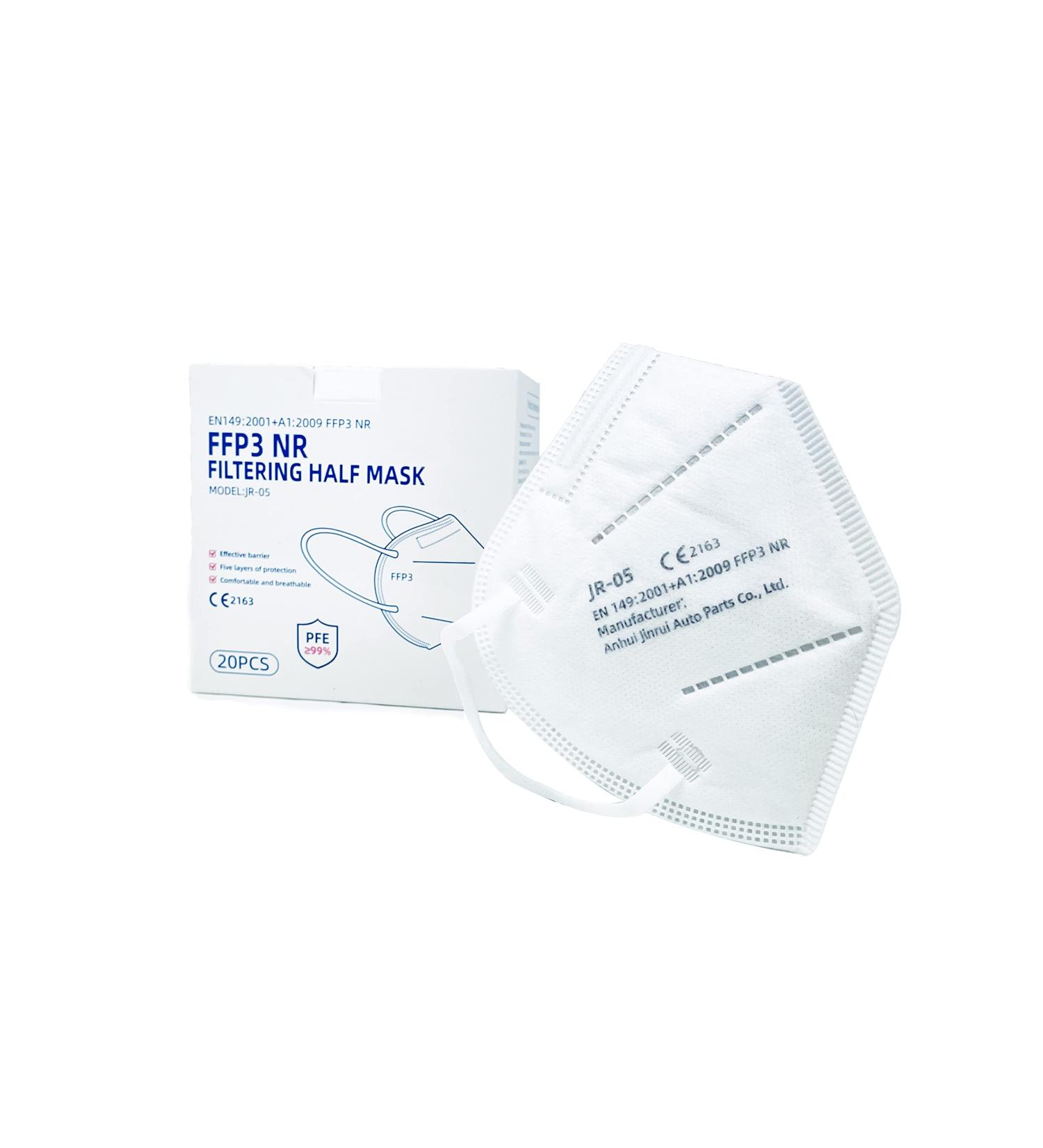 20 x FFP3 Face Masks UK | Individually Packed | CE Certified | 5 Filtration Layers | 99% Filtration | Nose Clip | Ear Loops | Easily Breathable | Protection for Outdoor & Indoor | Used by Healthcare Professionals | Single Use | Particulate Respirator Safe - Buy Online on GoSupps.com